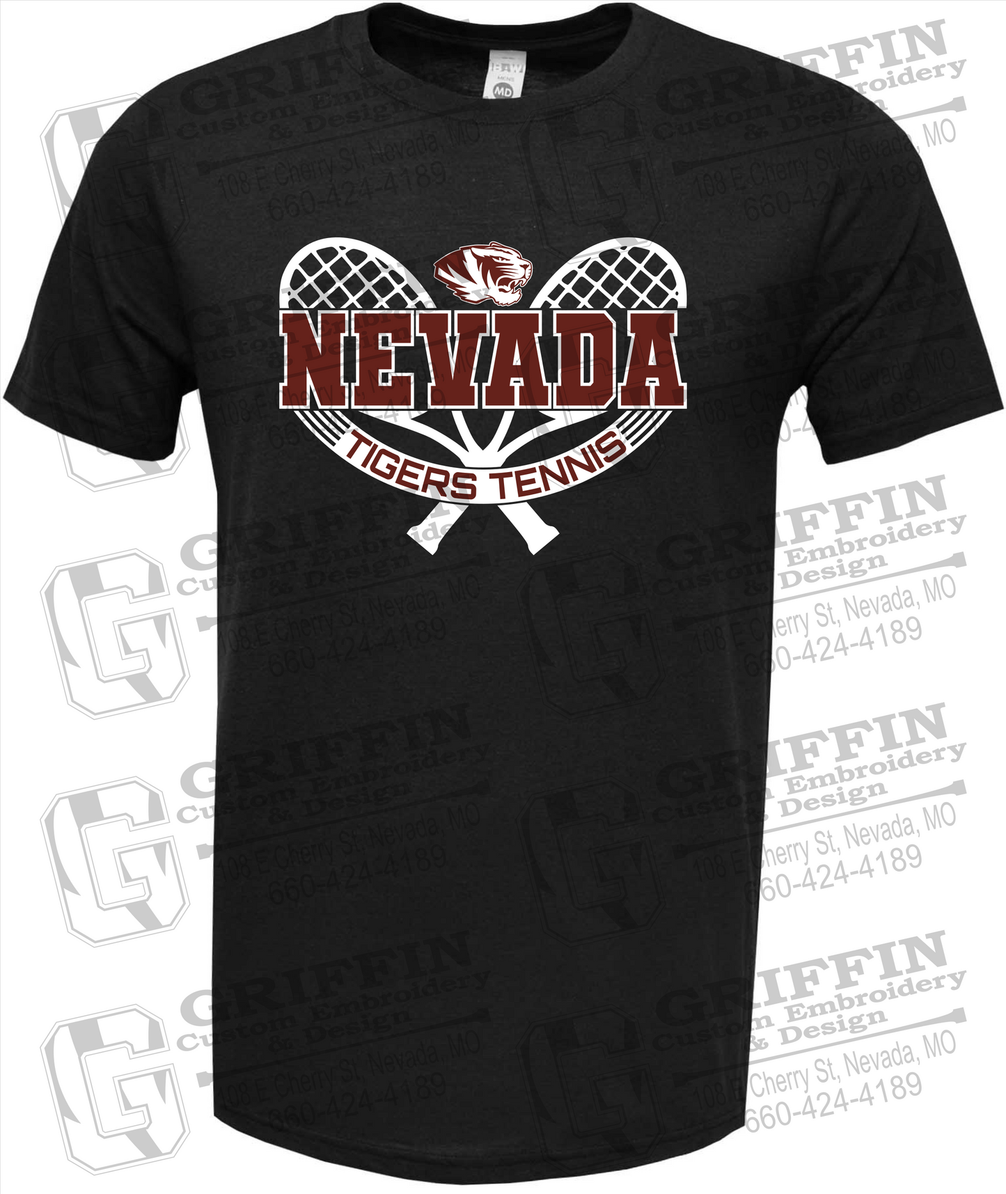 Soft-Tek Short Sleeve T-Shirt - Tennis - Nevada Tigers 21-Y