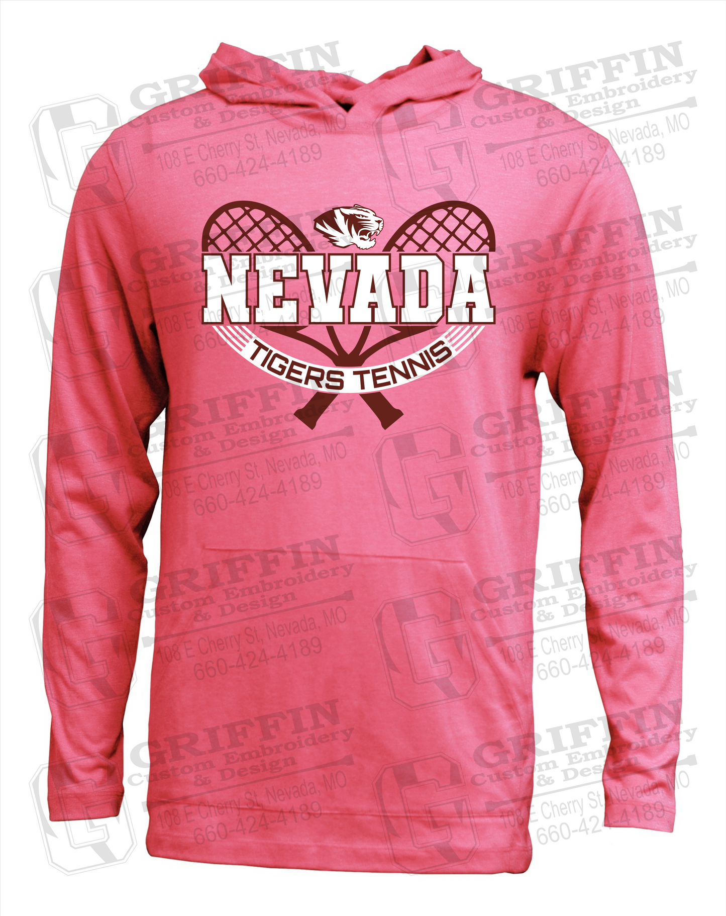 Soft-Tek T-Shirt Hoodie - Tennis - Nevada Tigers 21-Y