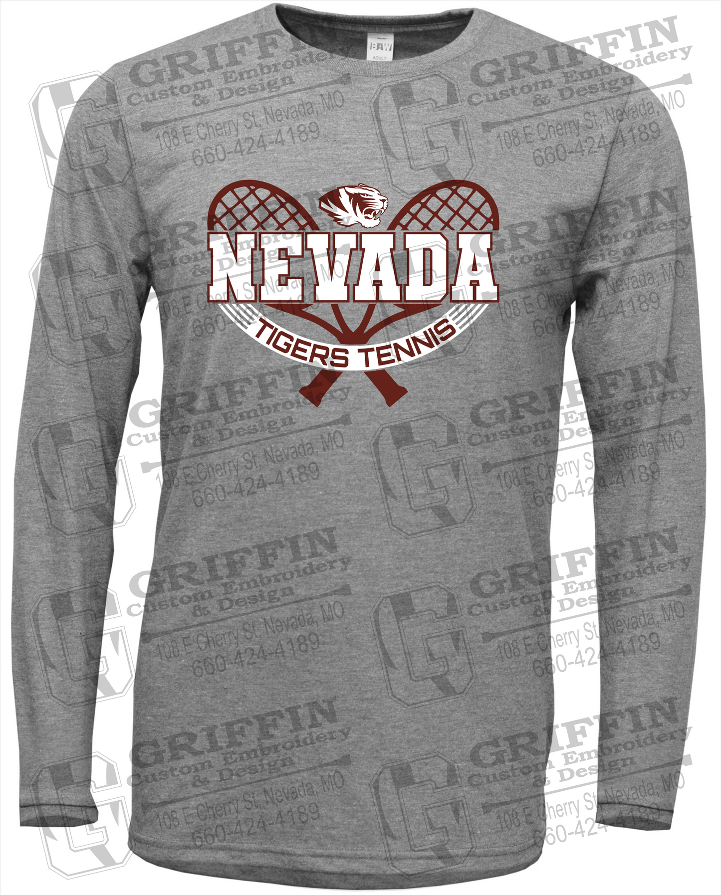 Soft-Tek Long Sleeve T-Shirt - Tennis - Nevada Tigers 21-Y