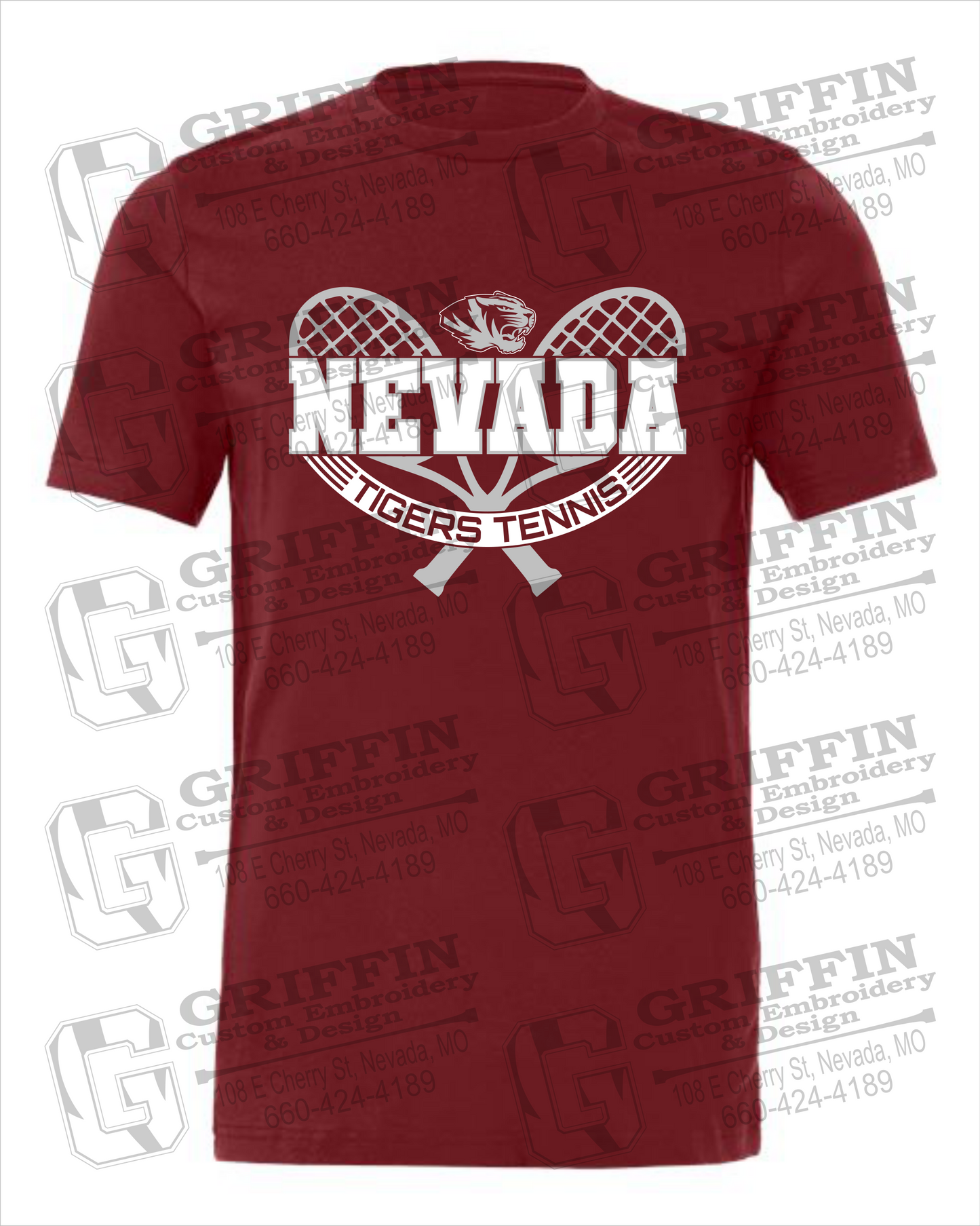 Cotton Short Sleeve T-Shirt - Tennis - Nevada Tigers 21-Y