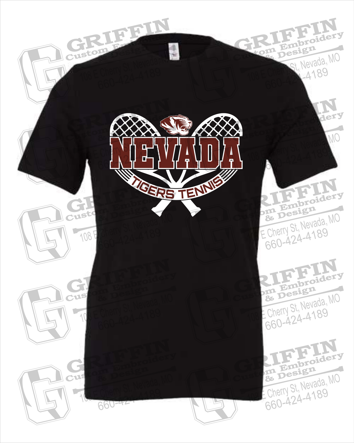 Cotton Short Sleeve T-Shirt - Tennis - Nevada Tigers 21-Y