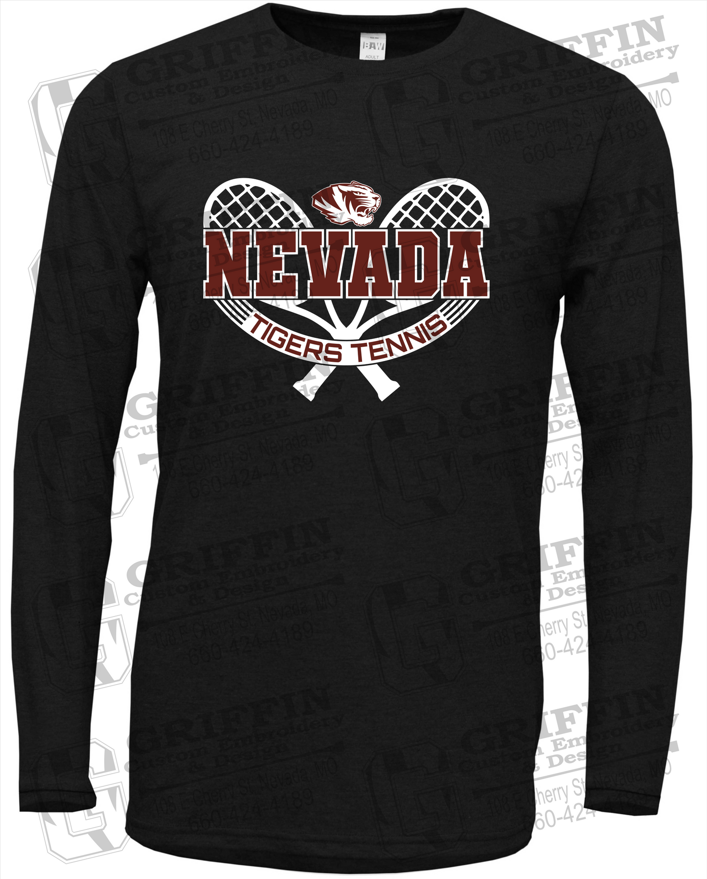 Soft-Tek Long Sleeve T-Shirt - Tennis - Nevada Tigers 21-Y