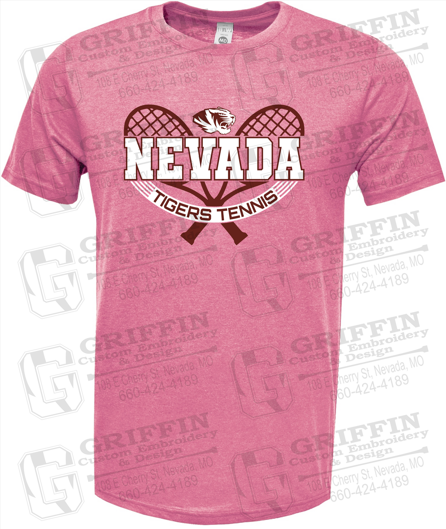 Soft-Tek Short Sleeve T-Shirt - Tennis - Nevada Tigers 21-Y