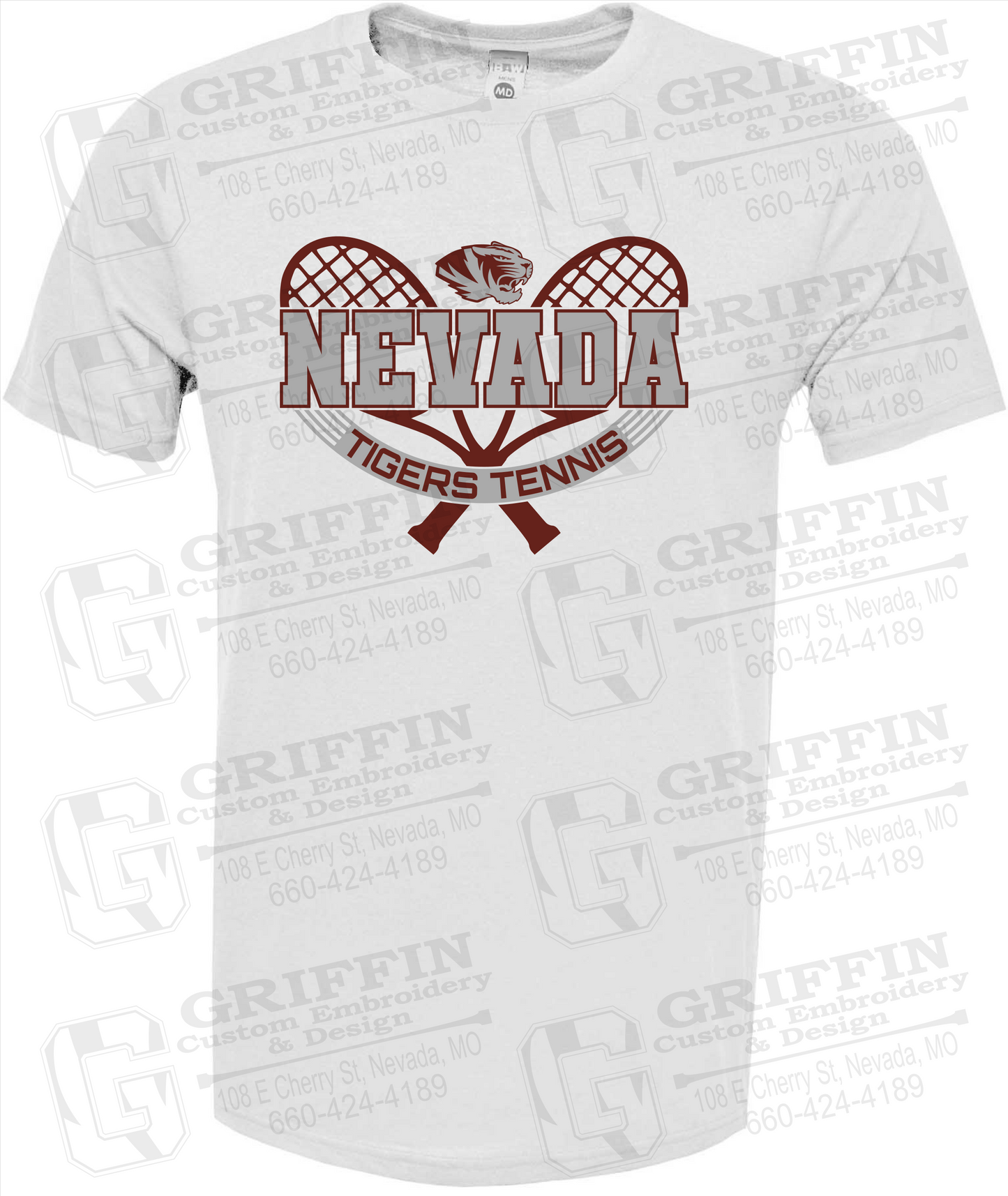 Soft-Tek Short Sleeve T-Shirt - Tennis - Nevada Tigers 21-Y