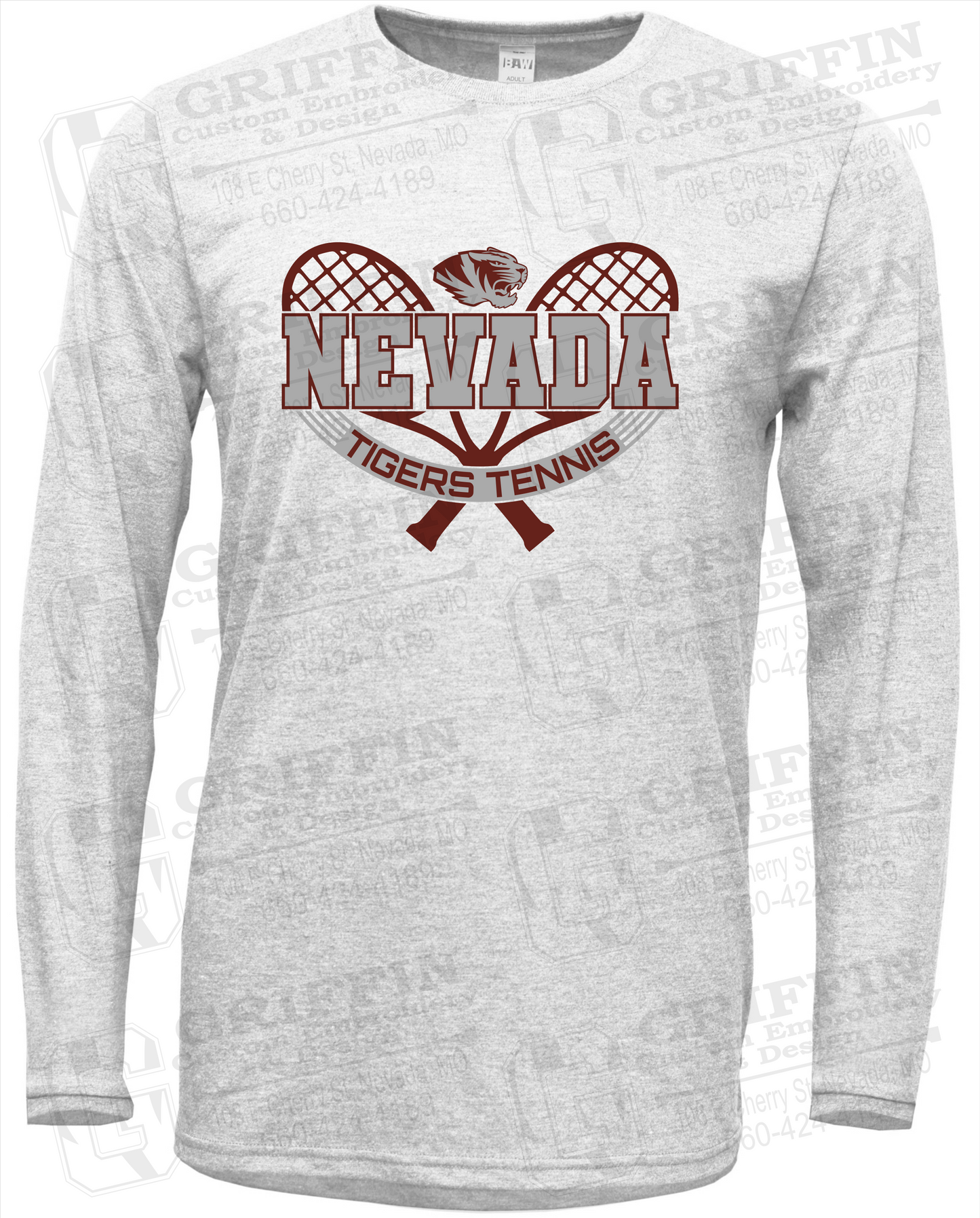 Soft-Tek Long Sleeve T-Shirt - Tennis - Nevada Tigers 21-Y