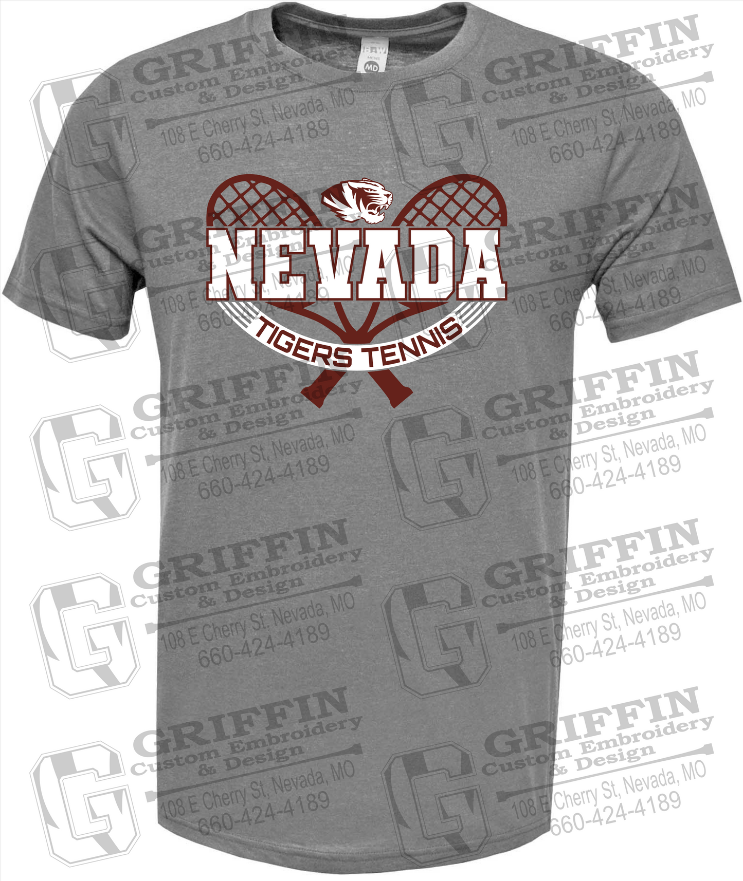 Soft-Tek Short Sleeve T-Shirt - Tennis - Nevada Tigers 21-Y
