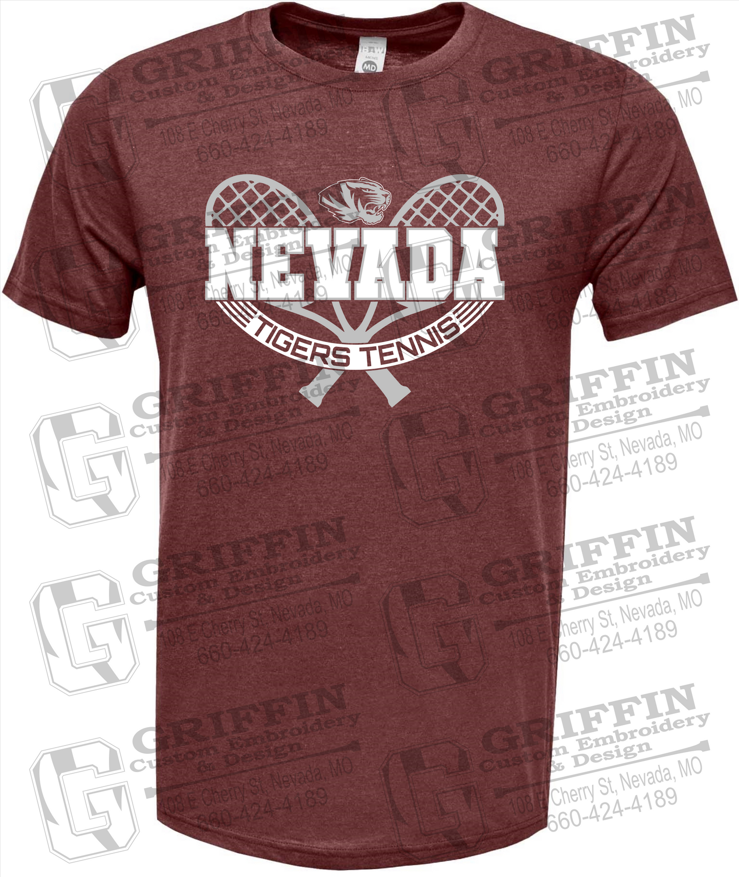 Soft-Tek Short Sleeve T-Shirt - Tennis - Nevada Tigers 21-Y