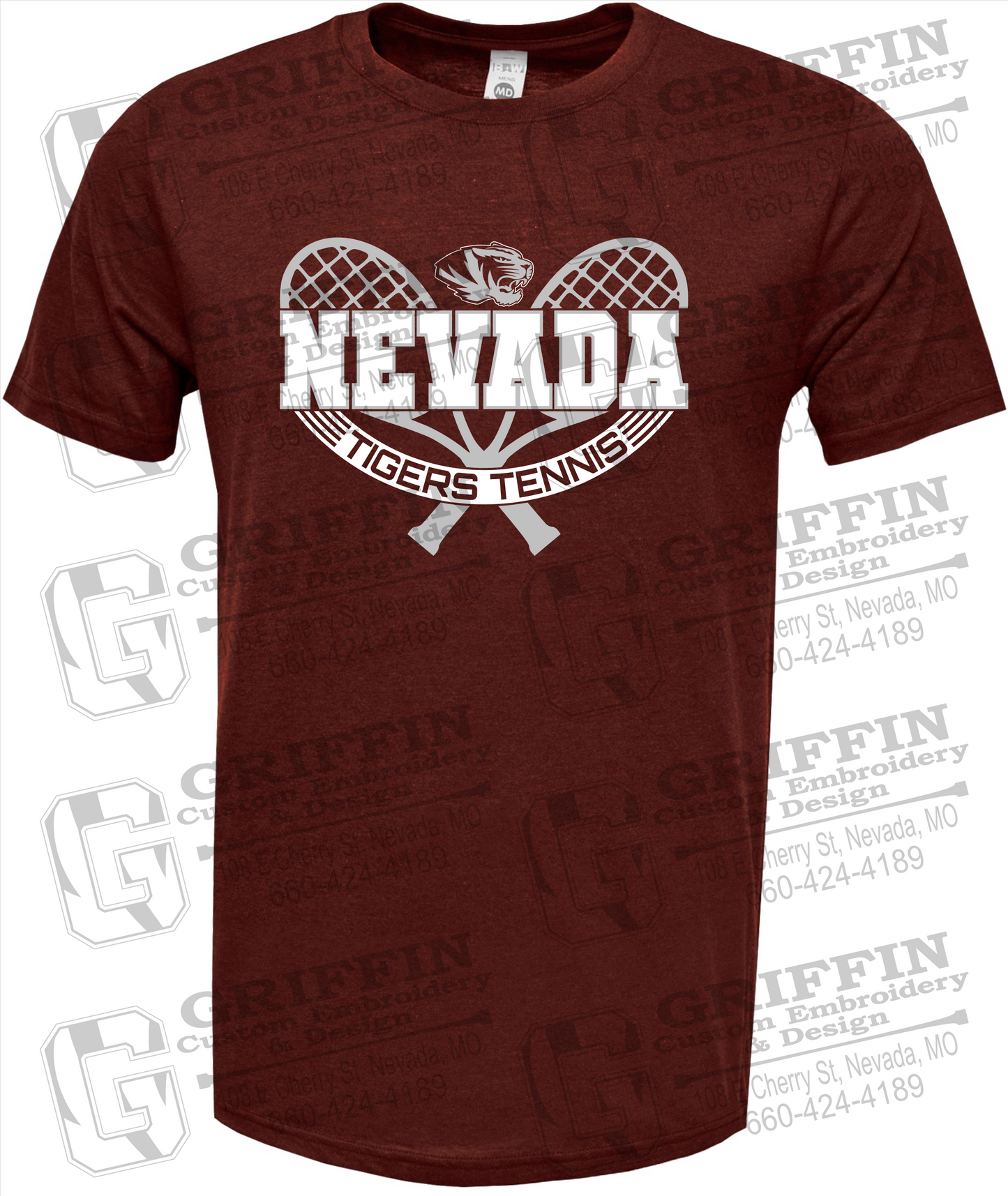 Soft-Tek Short Sleeve T-Shirt - Tennis - Nevada Tigers 21-Y