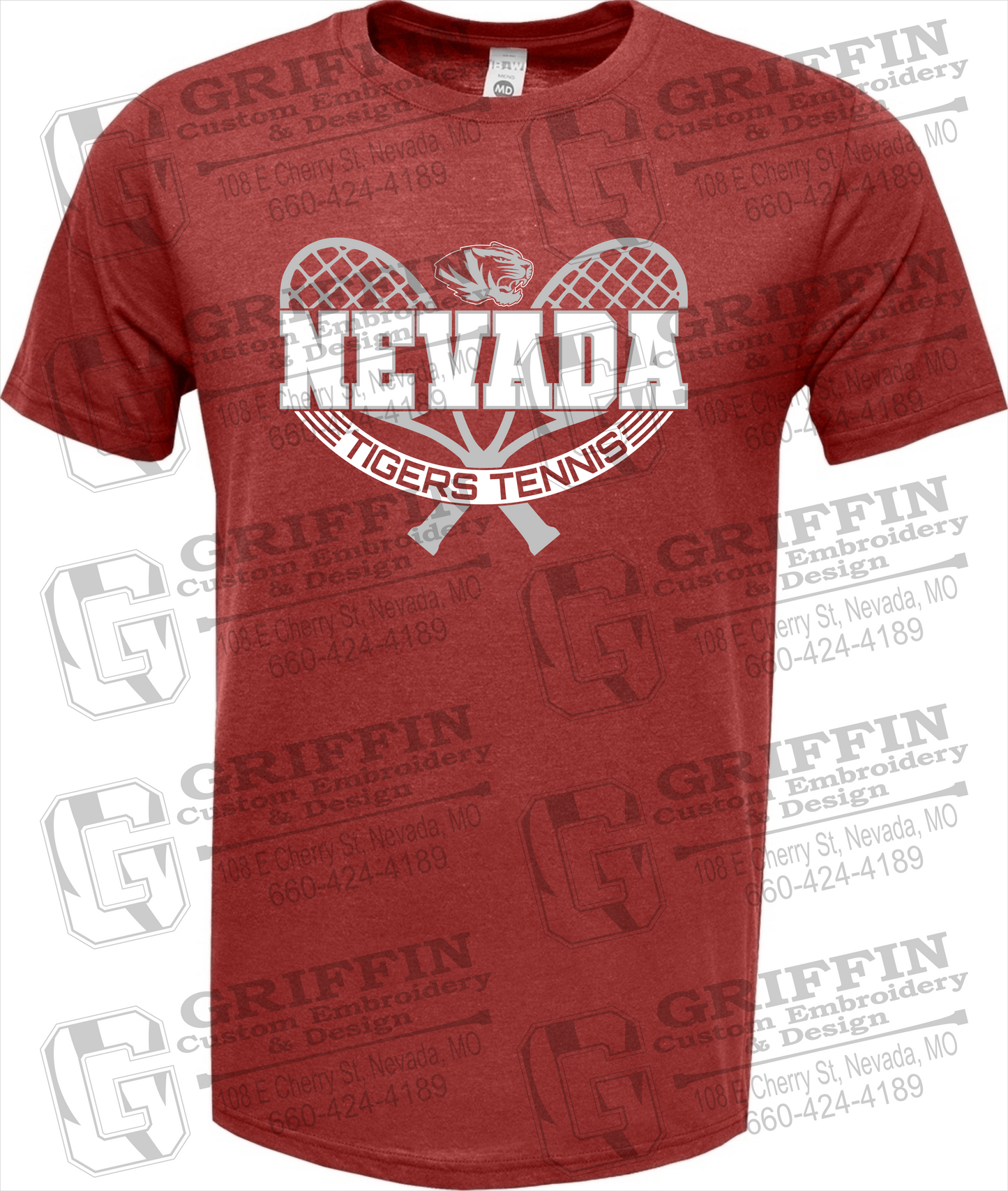 Soft-Tek Short Sleeve T-Shirt - Tennis - Nevada Tigers 21-Y
