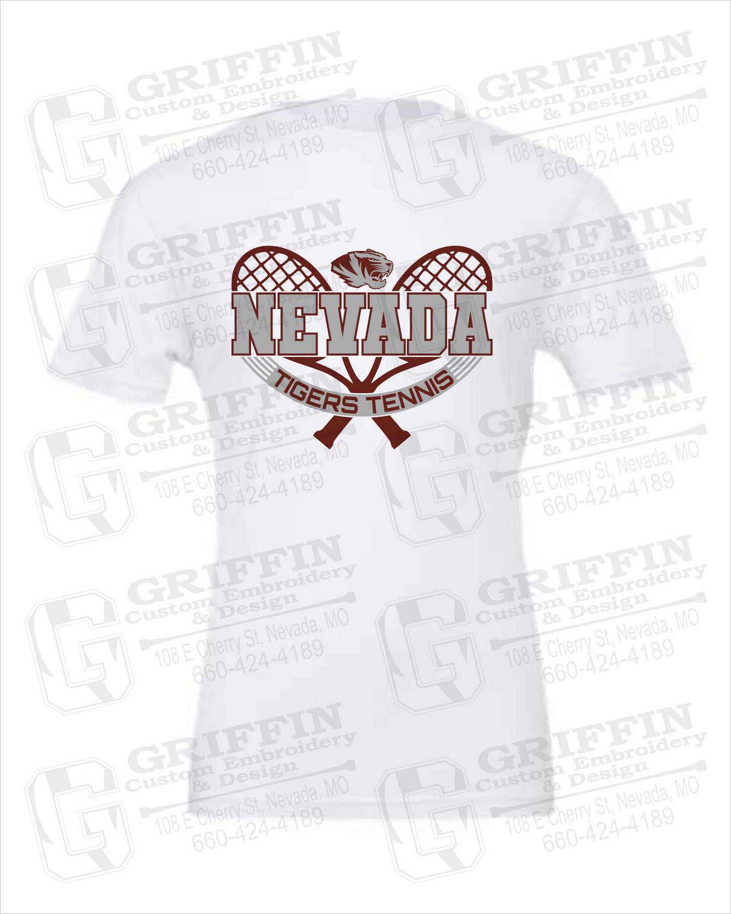 Cotton Short Sleeve T-Shirt - Tennis - Nevada Tigers 21-Y