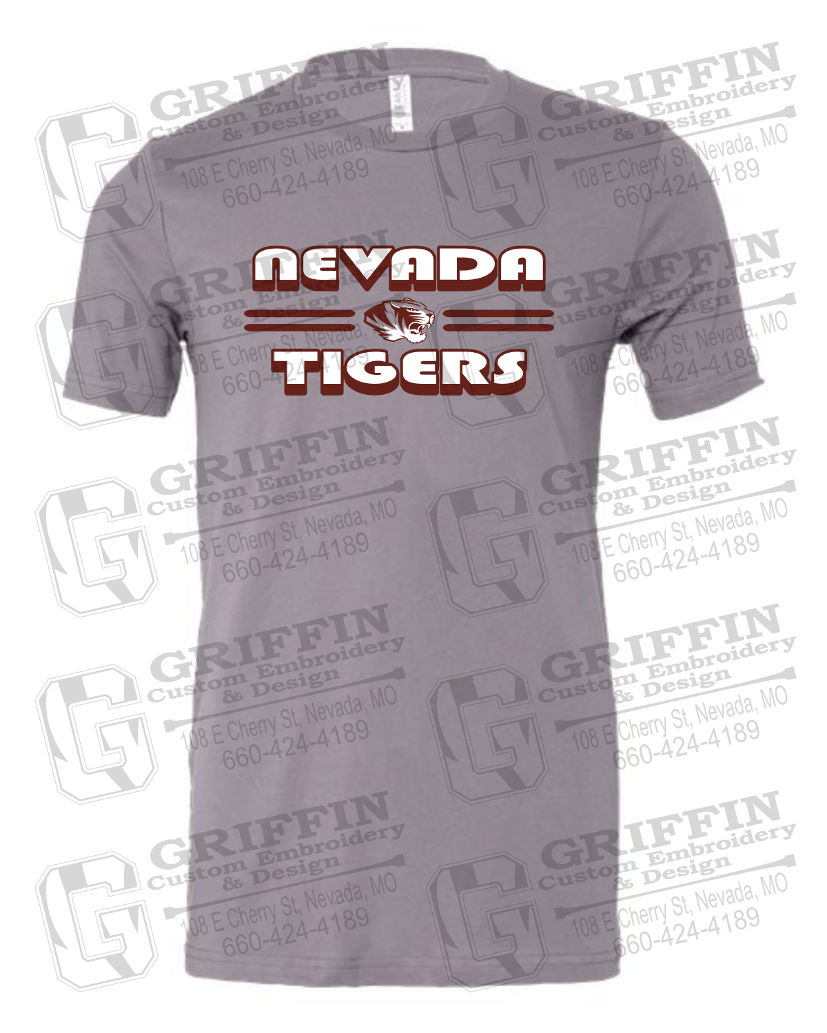 Cotton Short Sleeve T-Shirt - Nevada Tigers 22-A