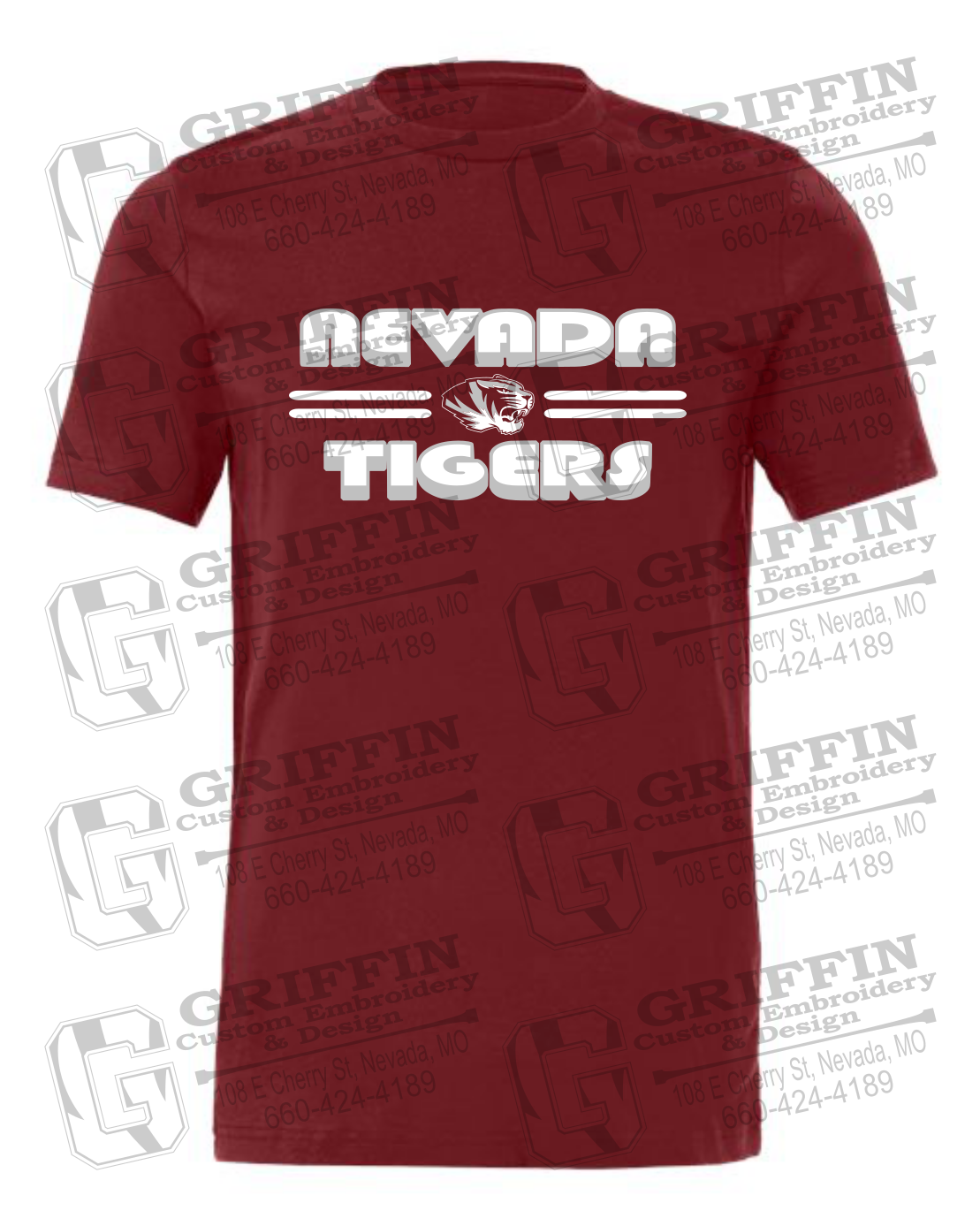 Cotton Short Sleeve T-Shirt - Nevada Tigers 22-A