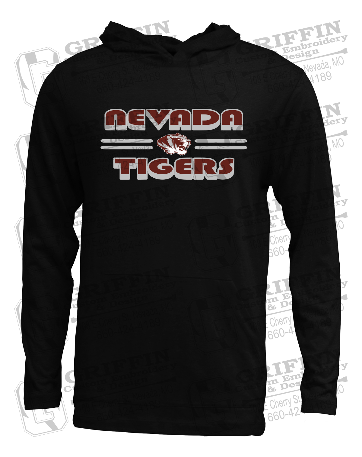 Soft-Tek T-Shirt Hoodie - Nevada Tigers 22-A