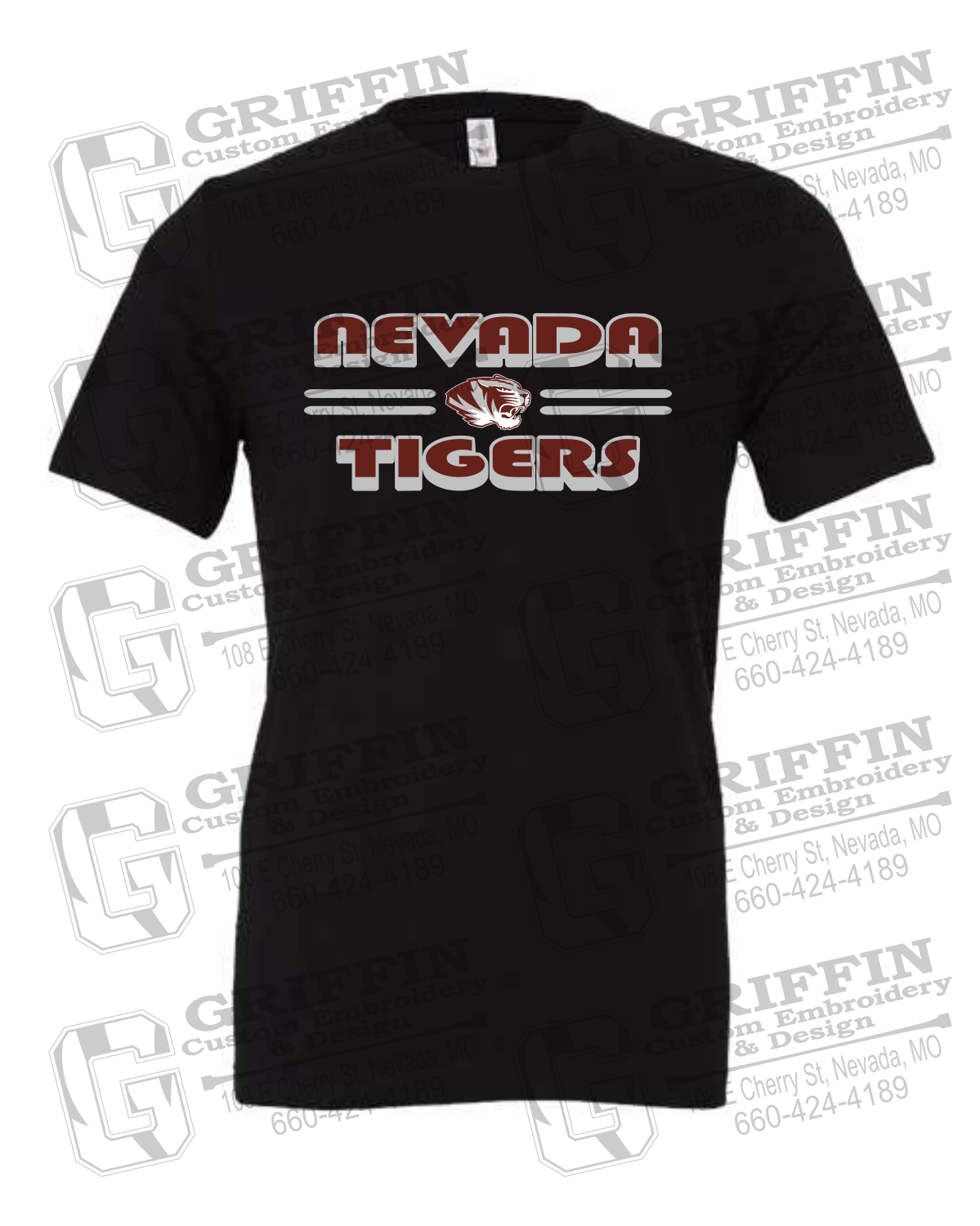 Cotton Short Sleeve T-Shirt - Nevada Tigers 22-A