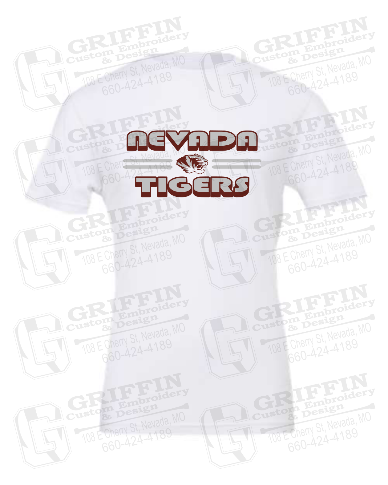 Cotton Short Sleeve T-Shirt - Nevada Tigers 22-A