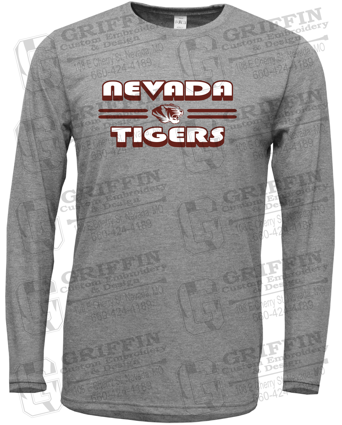 Soft-Tek Long Sleeve T-Shirt - Nevada Tigers 22-A