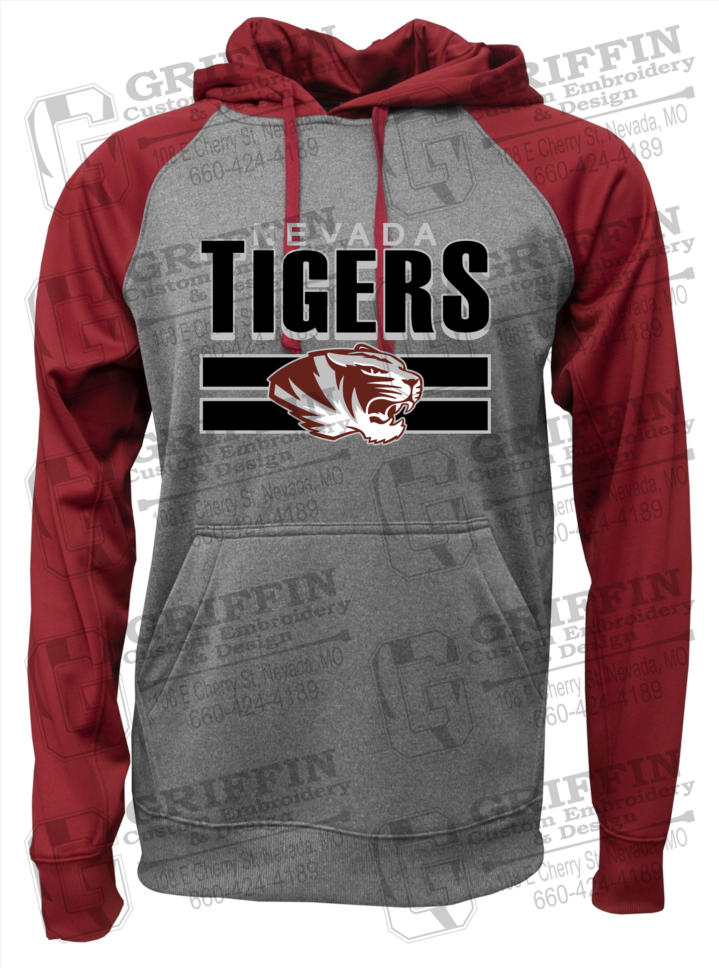 Performance Fleece Raglan Hoodie - Nevada Tigers 22-B