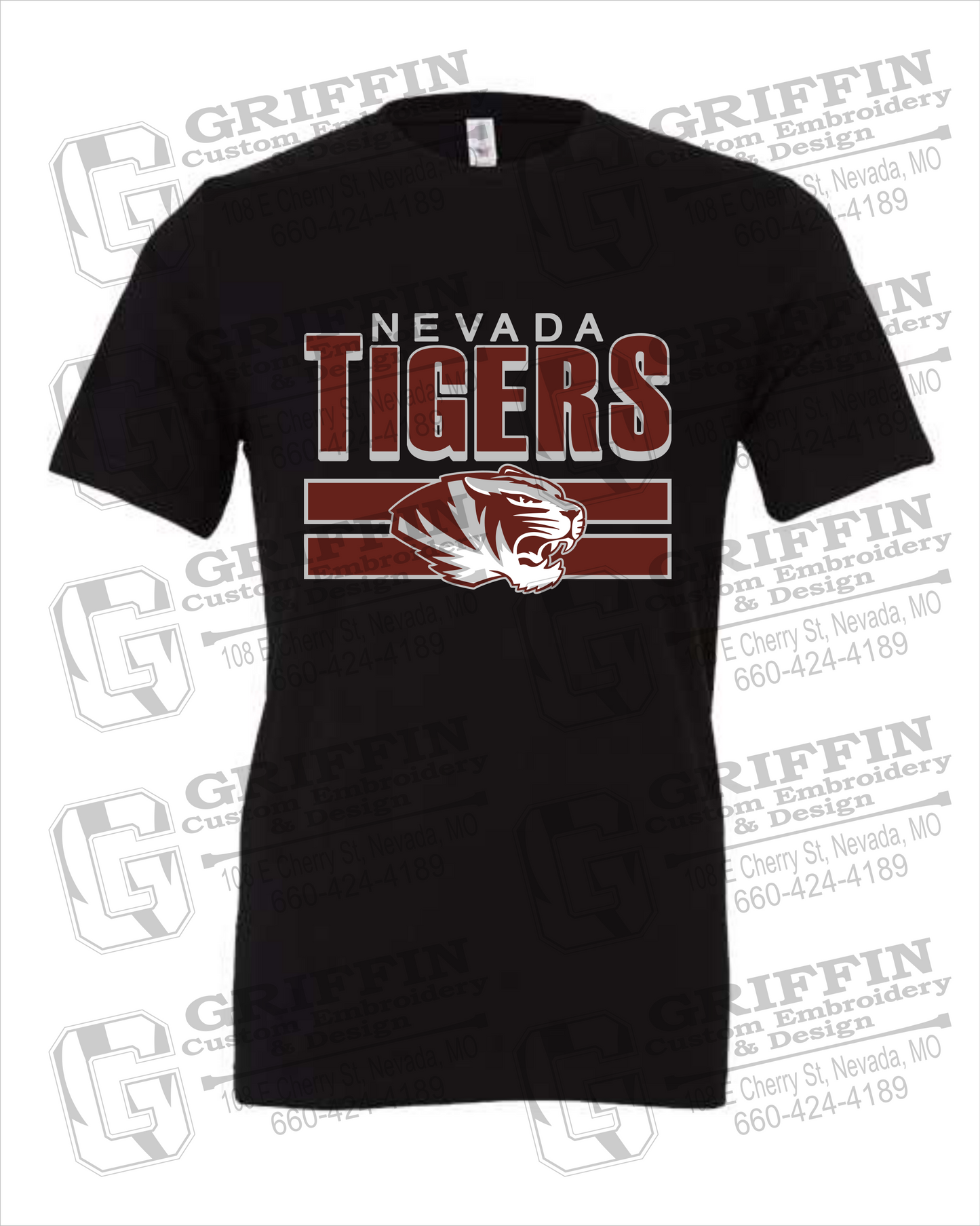 Cotton Short Sleeve T-Shirt - Nevada Tigers 22-B