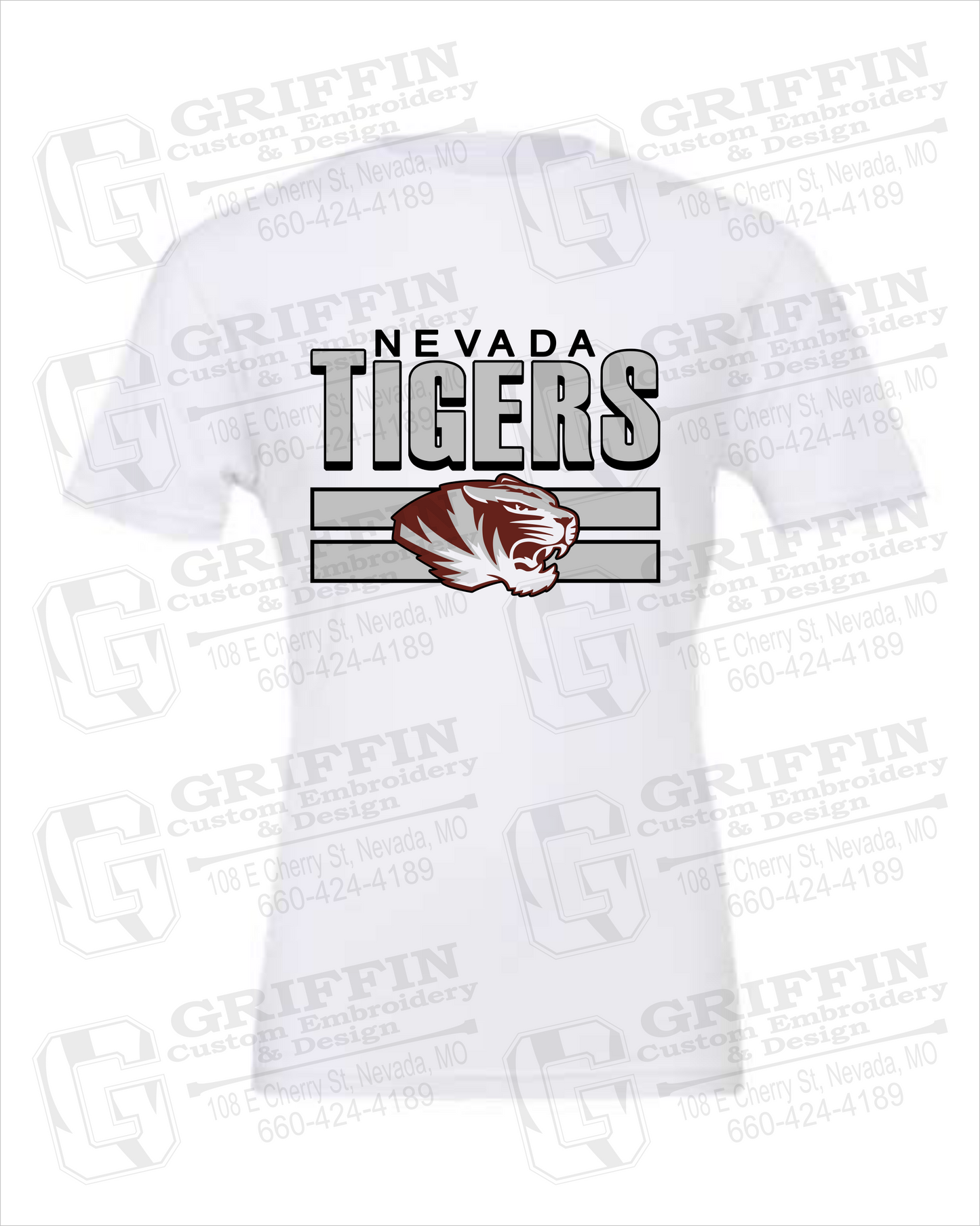 Cotton Short Sleeve T-Shirt - Nevada Tigers 22-B