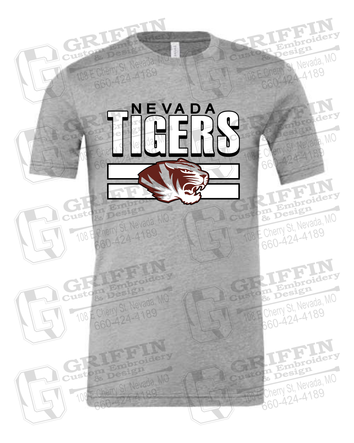 Cotton Short Sleeve T-Shirt - Nevada Tigers 22-B