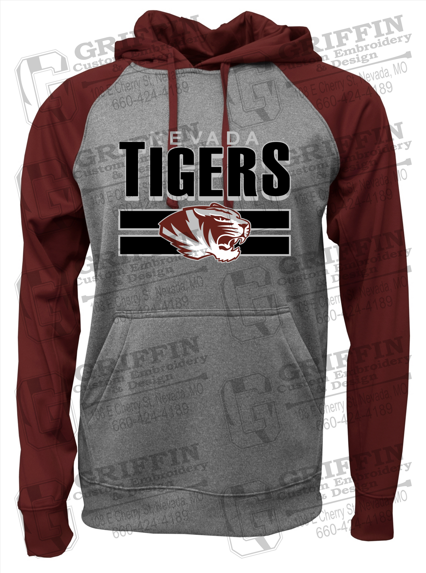 Performance Fleece Raglan Hoodie - Nevada Tigers 22-B