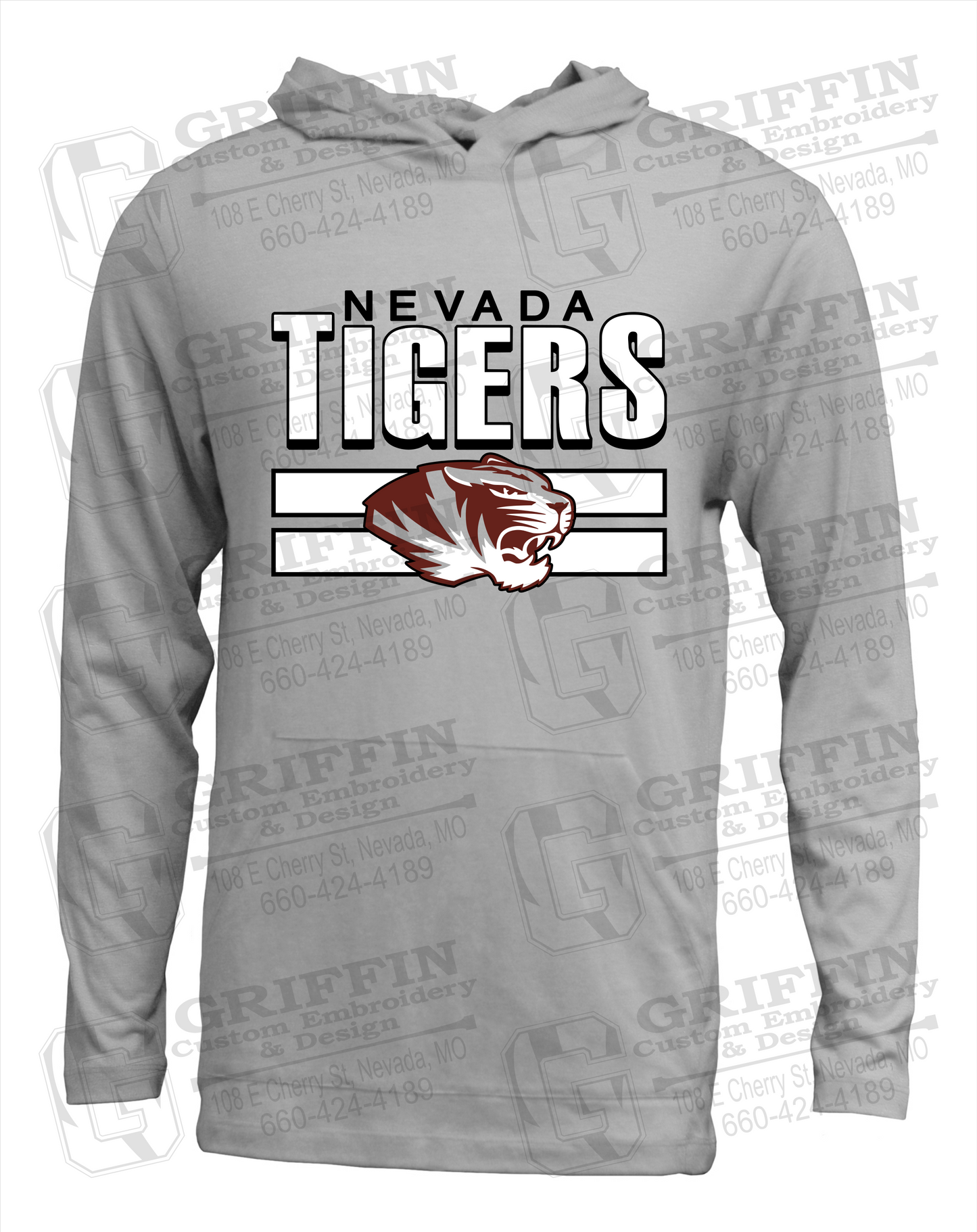 Soft-Tek T-Shirt Hoodie - Nevada Tigers 22-B