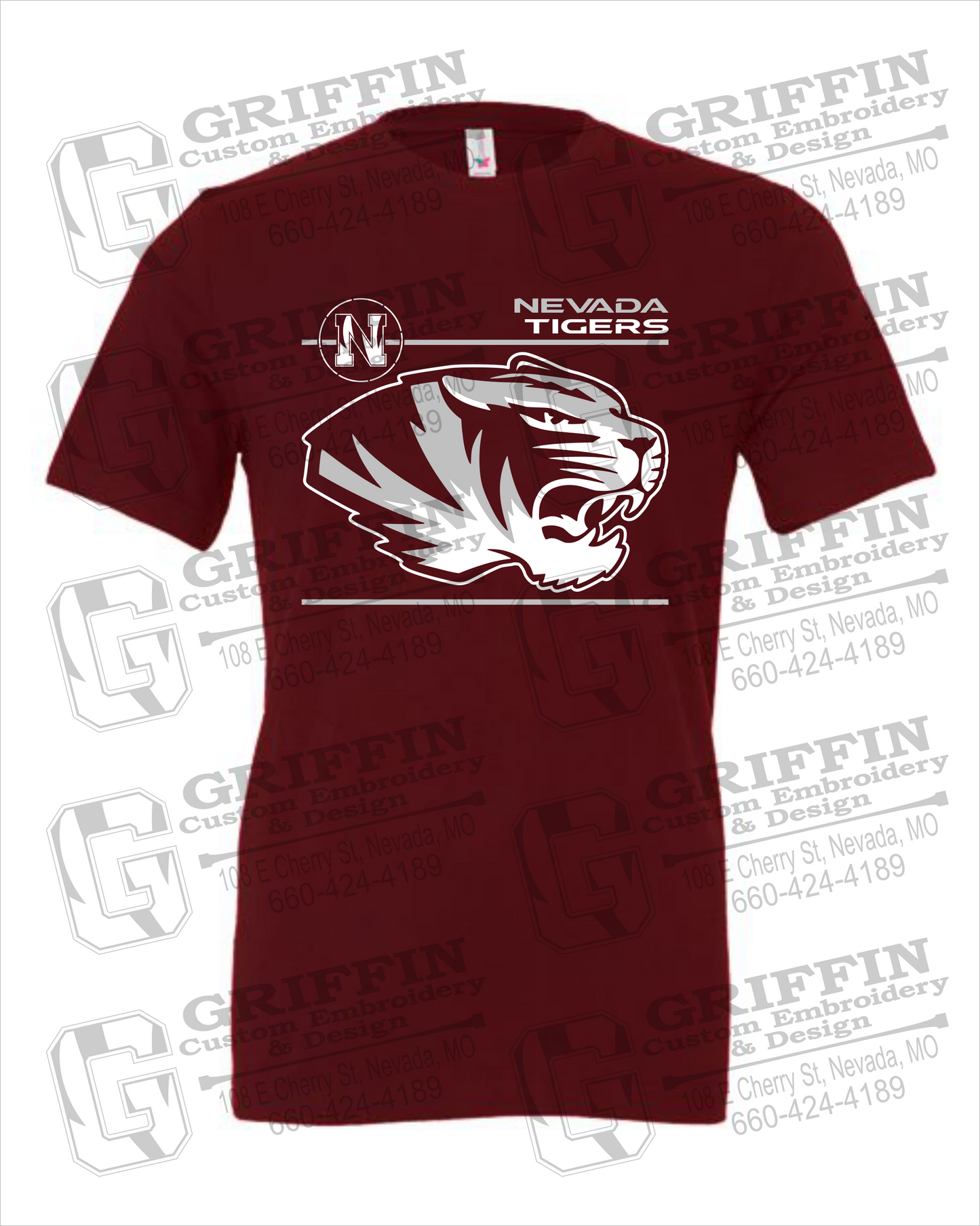 Nevada Tigers 22-D 100% Cotton Short Sleeve T-Shirt