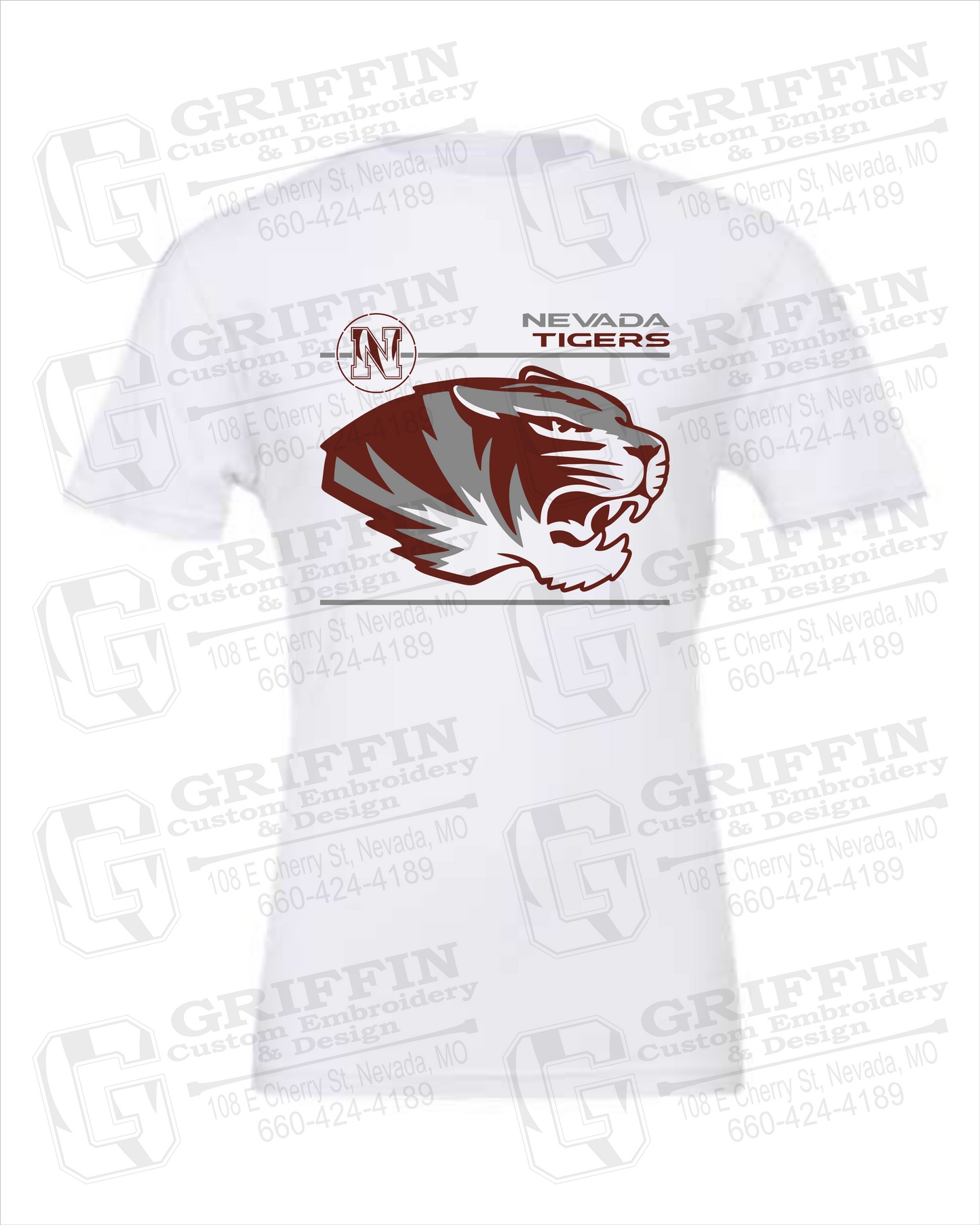 Nevada Tigers 22-D 100% Cotton Short Sleeve T-Shirt