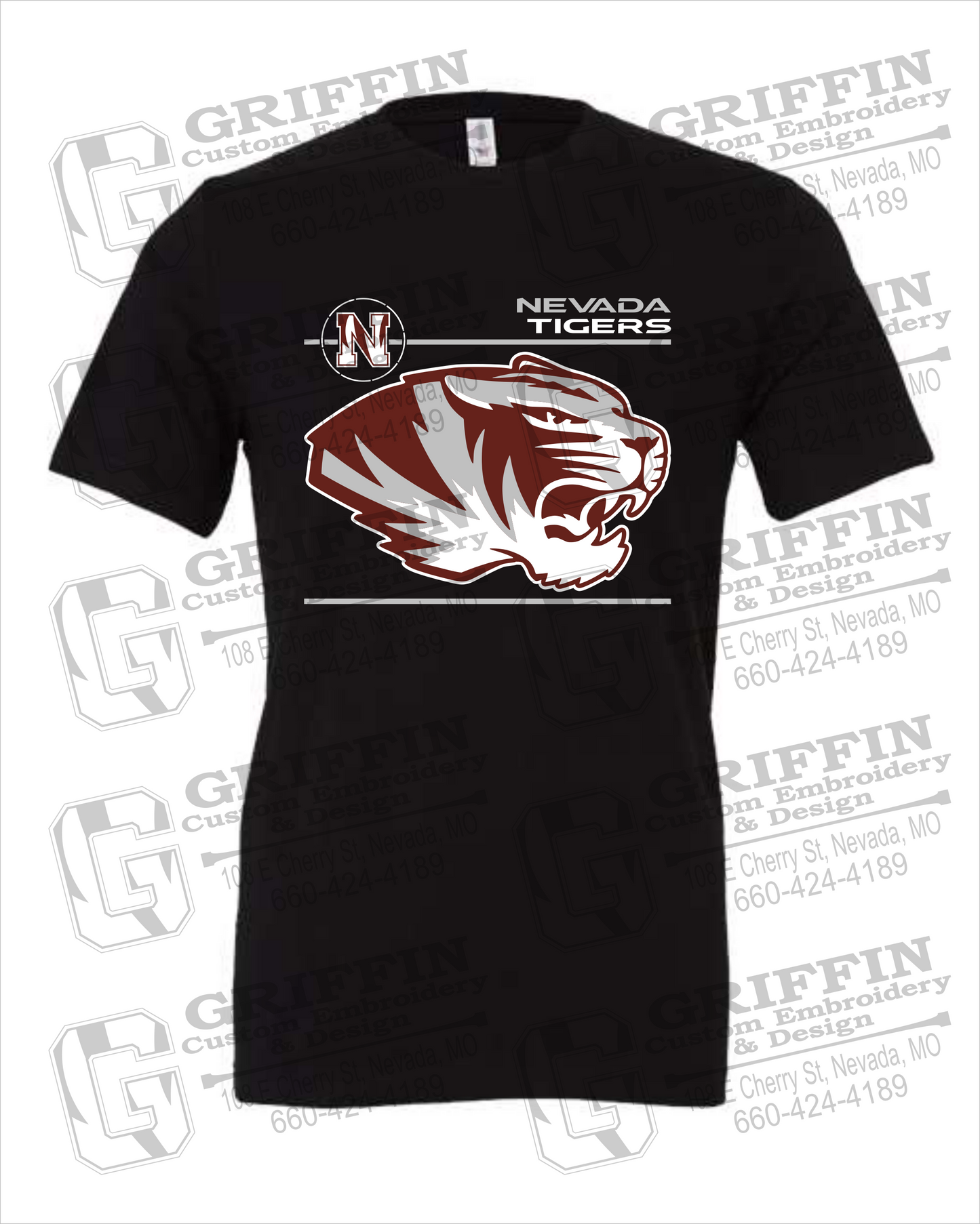 Nevada Tigers 22-D 100% Cotton Short Sleeve T-Shirt