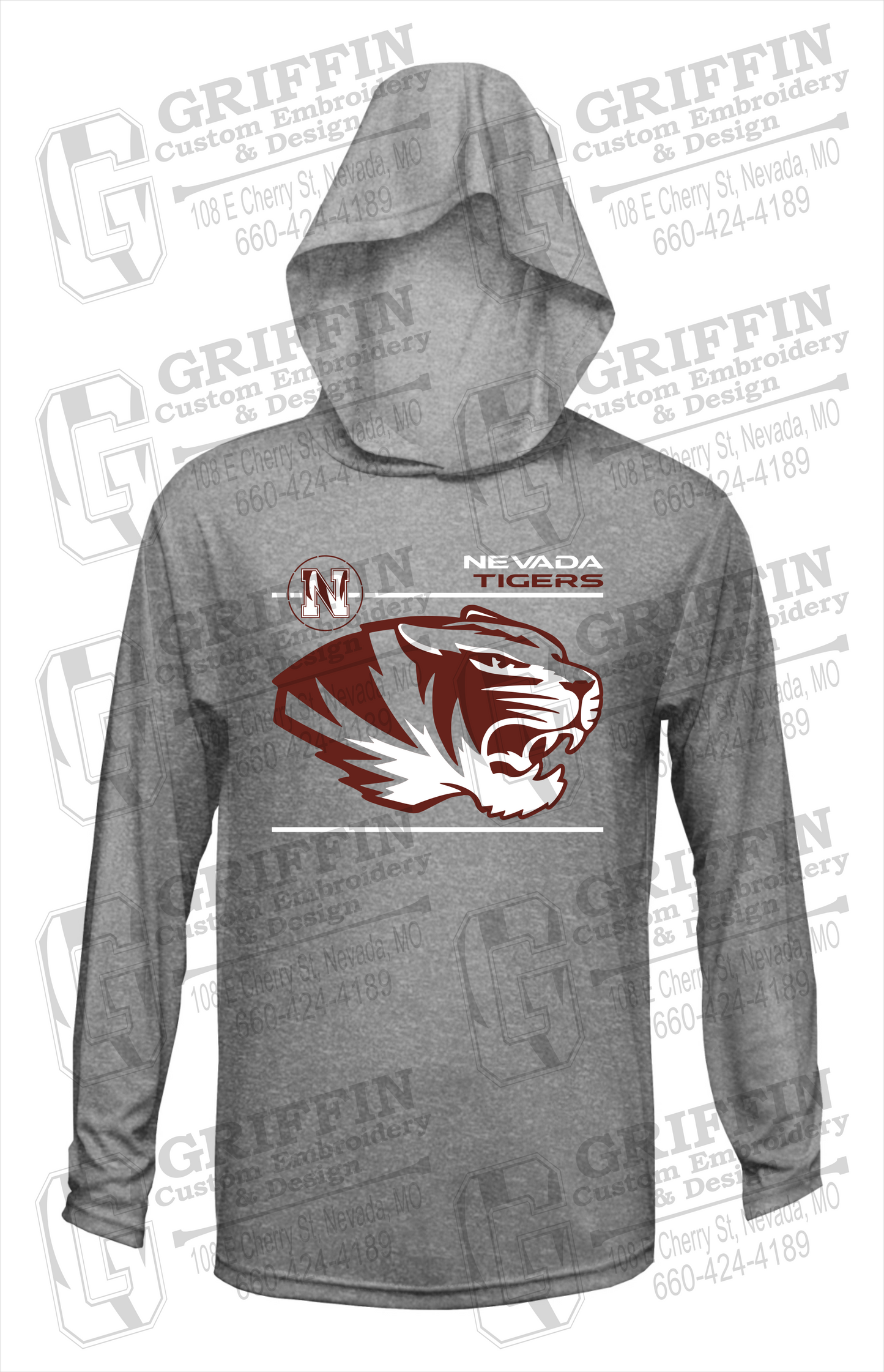 Dry-Fit T-Shirt Hoodie - Nevada Tigers 22-D