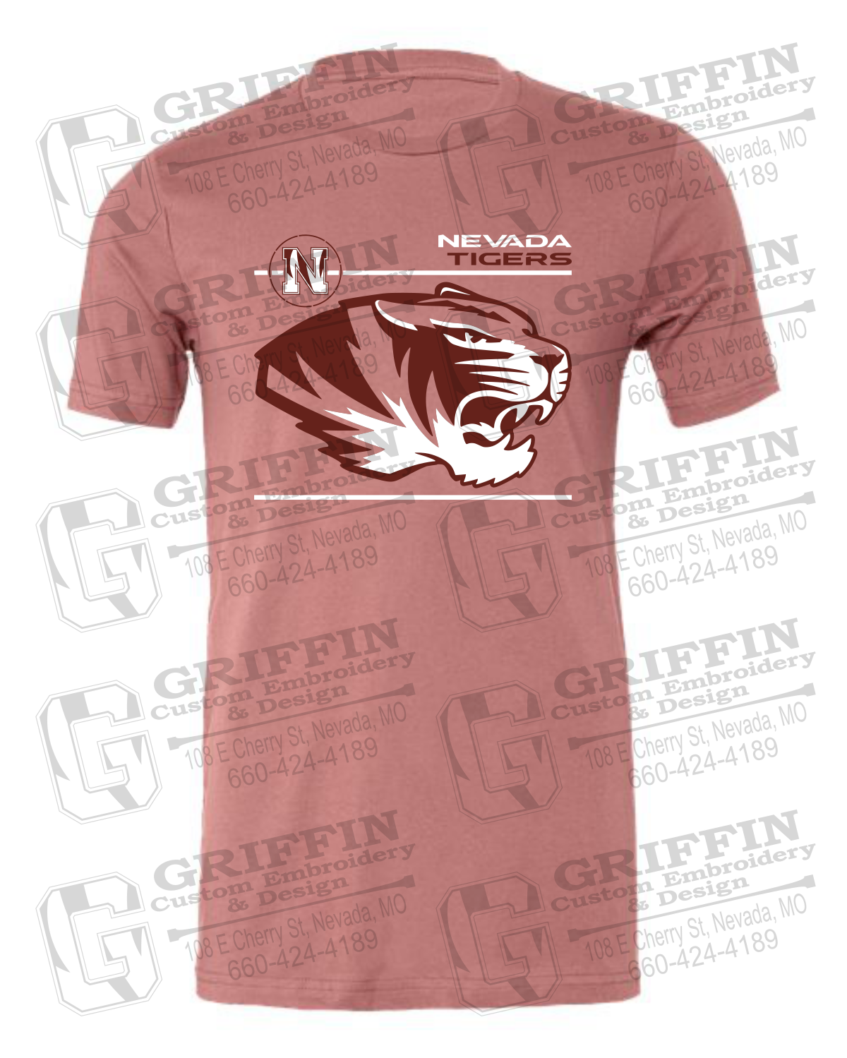 Cotton Short Sleeve T-Shirt - Nevada Tigers 22-D