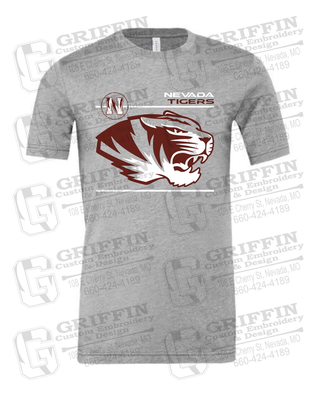 Cotton Short Sleeve T-Shirt - Nevada Tigers 22-D