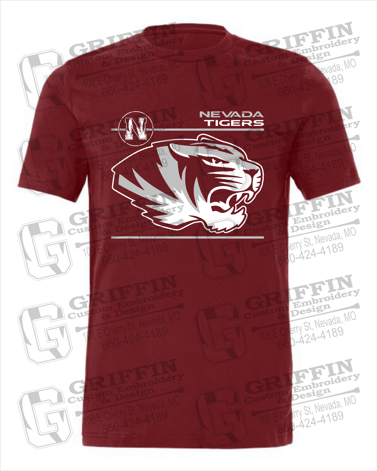 Nevada Tigers 22-D 100% Cotton Short Sleeve T-Shirt