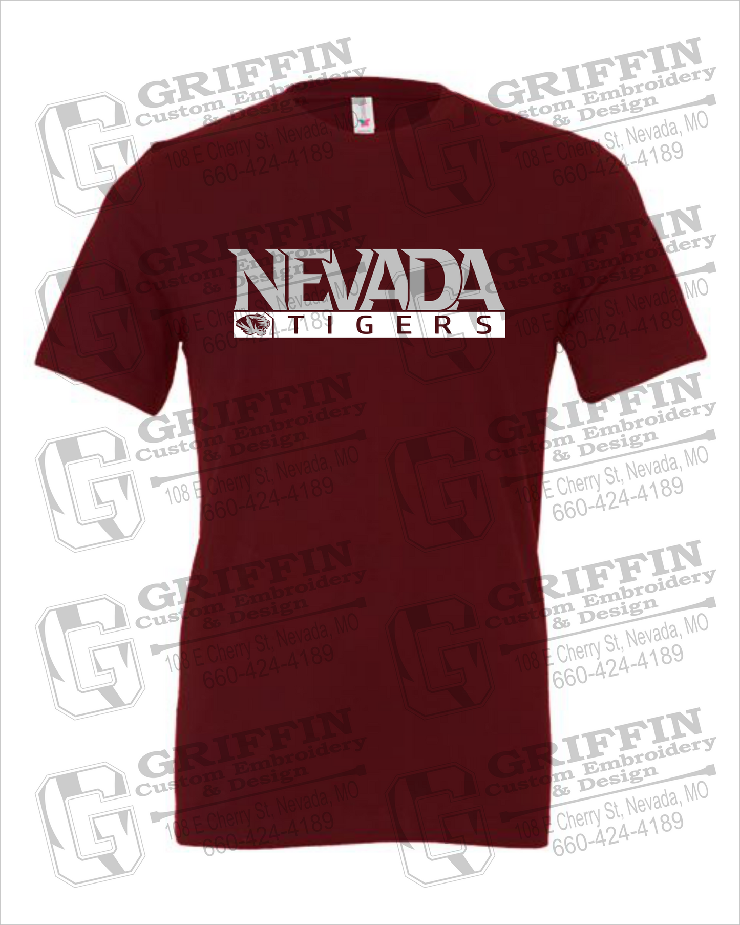 Cotton Short Sleeve T-Shirt - Nevada Tigers 22-G