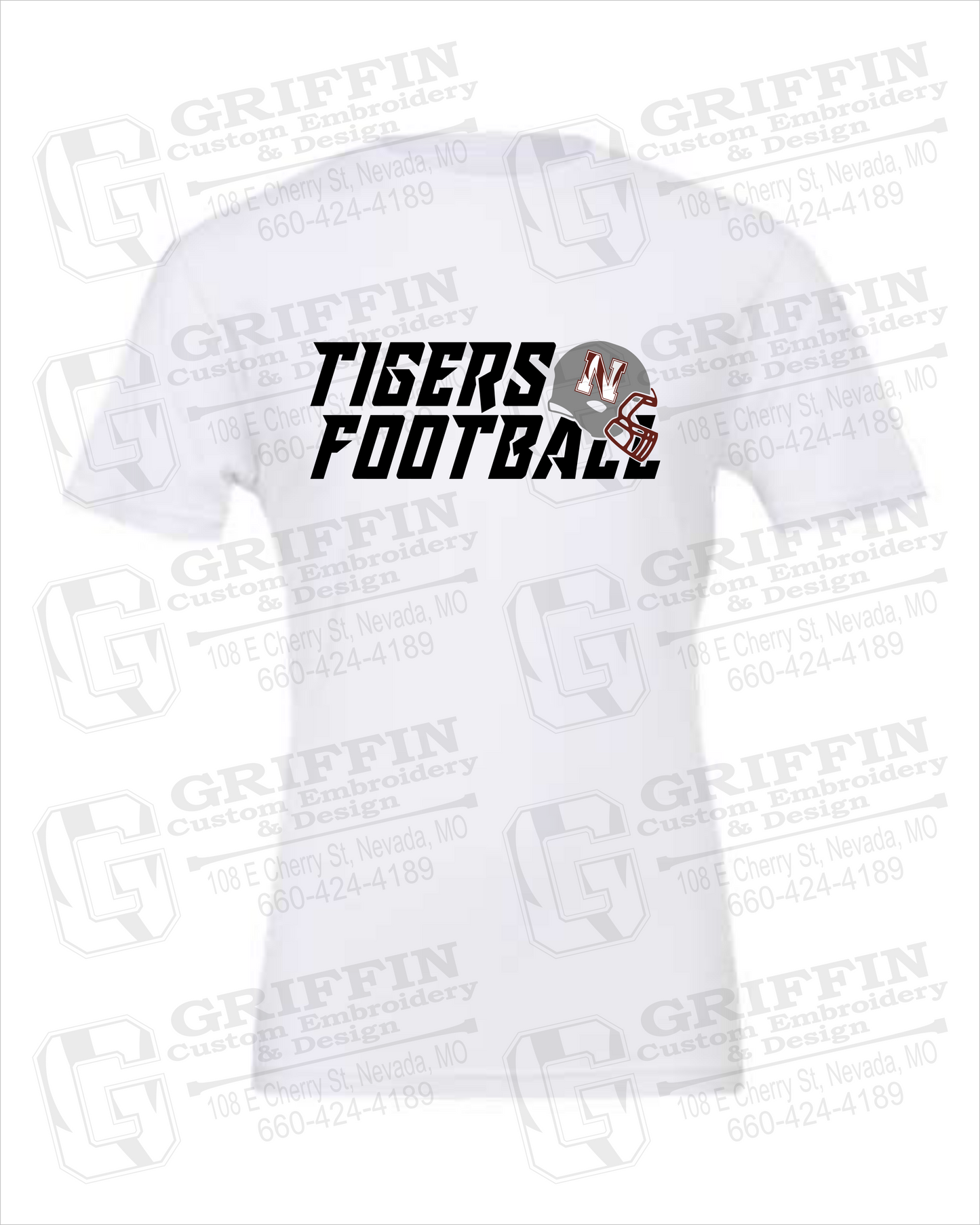 Nevada Tigers 22-O 100% Cotton Short Sleeve T-Shirt - Football