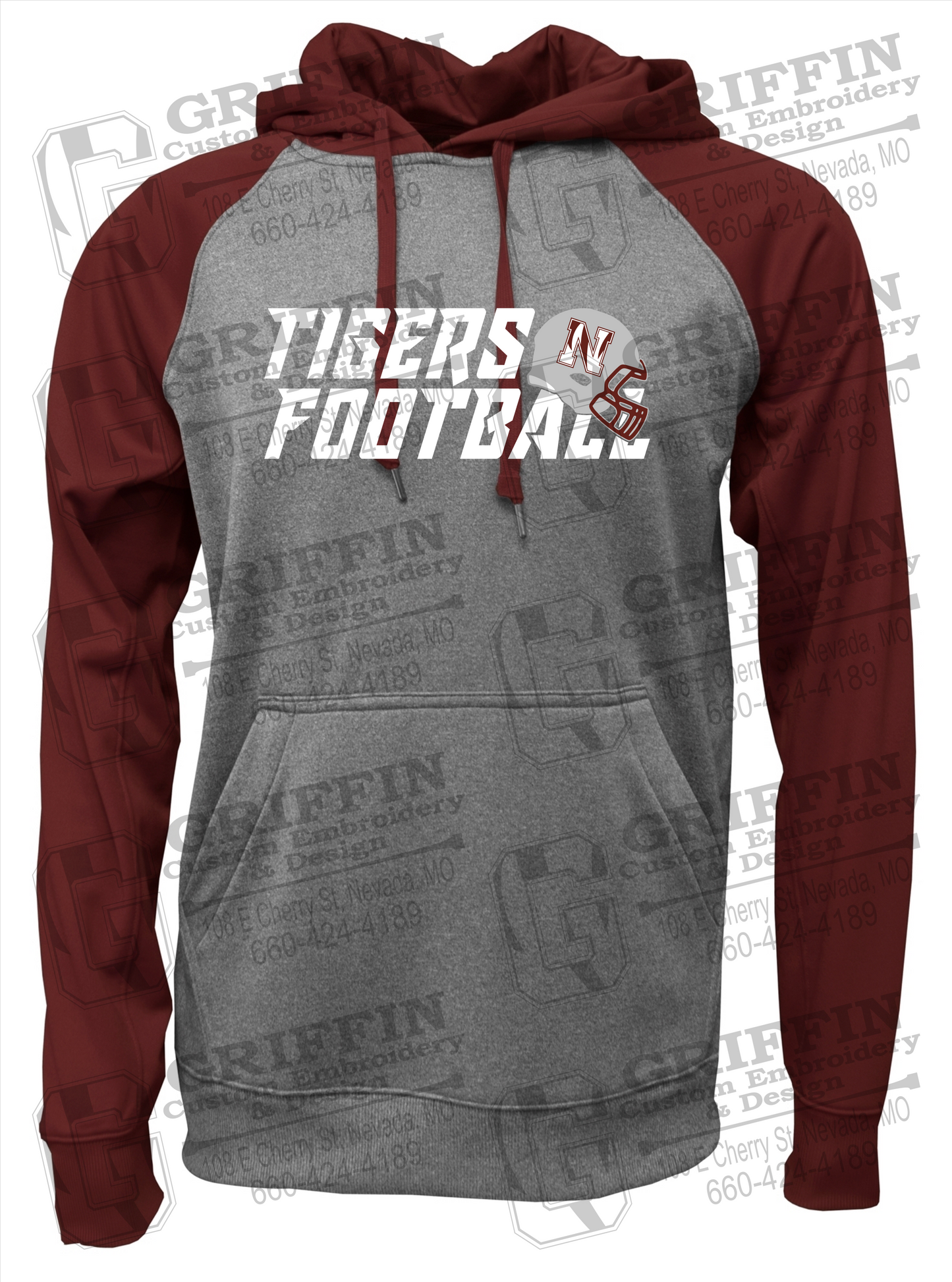 Performance Fleece Raglan Hoodie - Football - Nevada Tigers 22-O