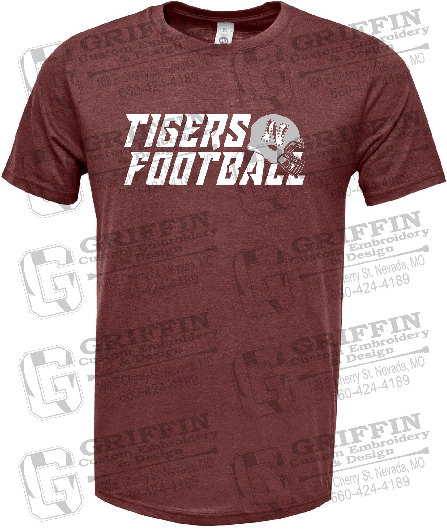 Soft-Tek Short Sleeve T-Shirt - Football - Nevada Tigers 22-O