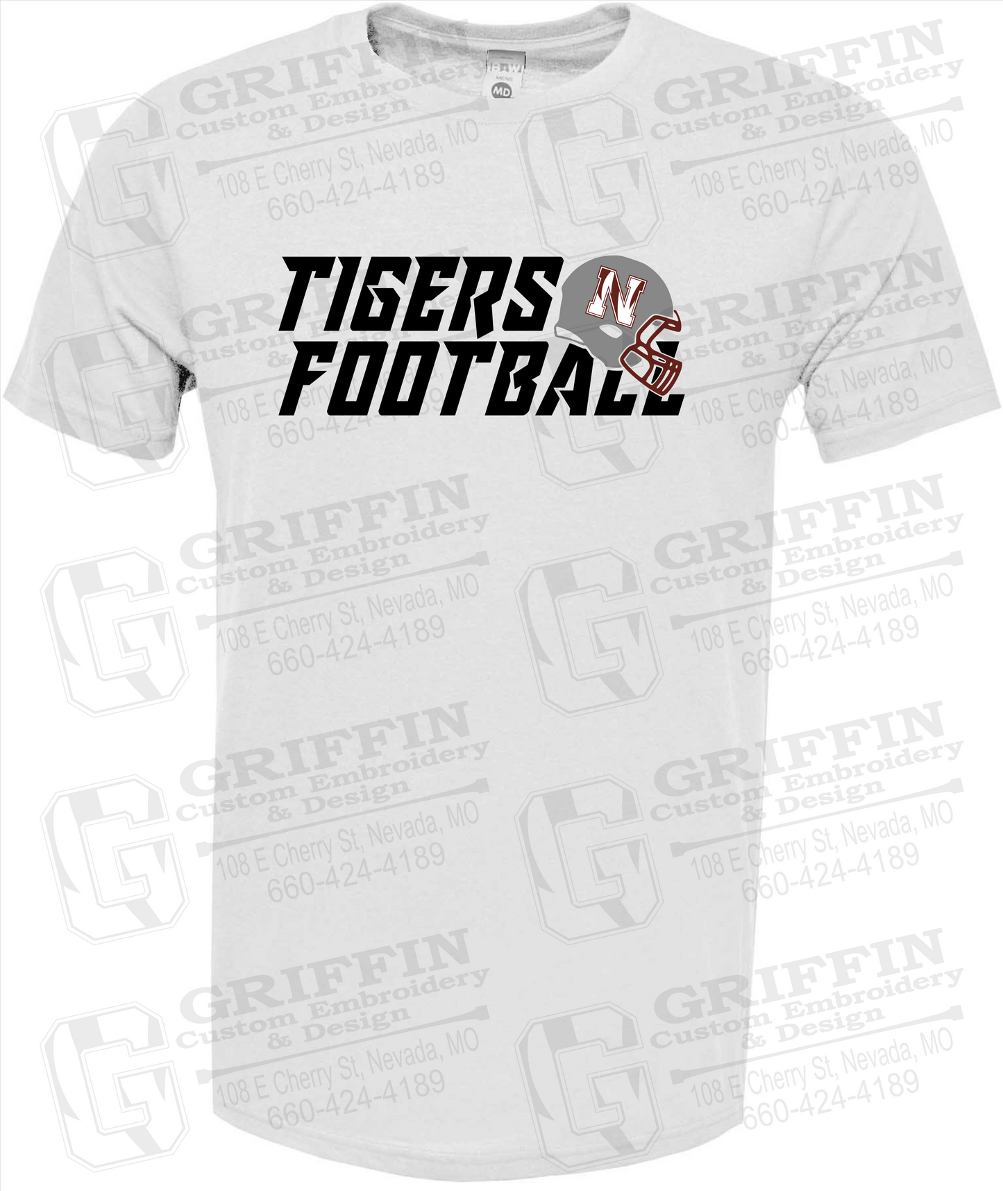 Soft-Tek Short Sleeve T-Shirt - Football - Nevada Tigers 22-O