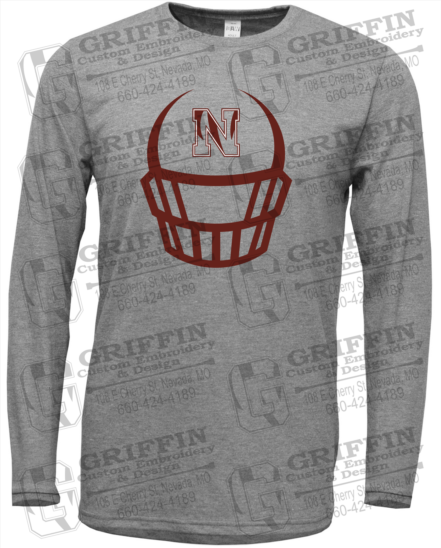 Soft-Tek Long Sleeve T-Shirt - Football - Nevada Tigers 22-P