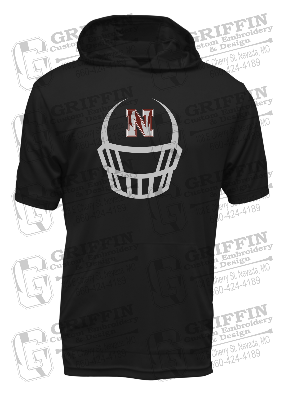 Dry-Fit Short Sleeve T-Shirt Hoodie - Football - Nevada Tigers 22-P