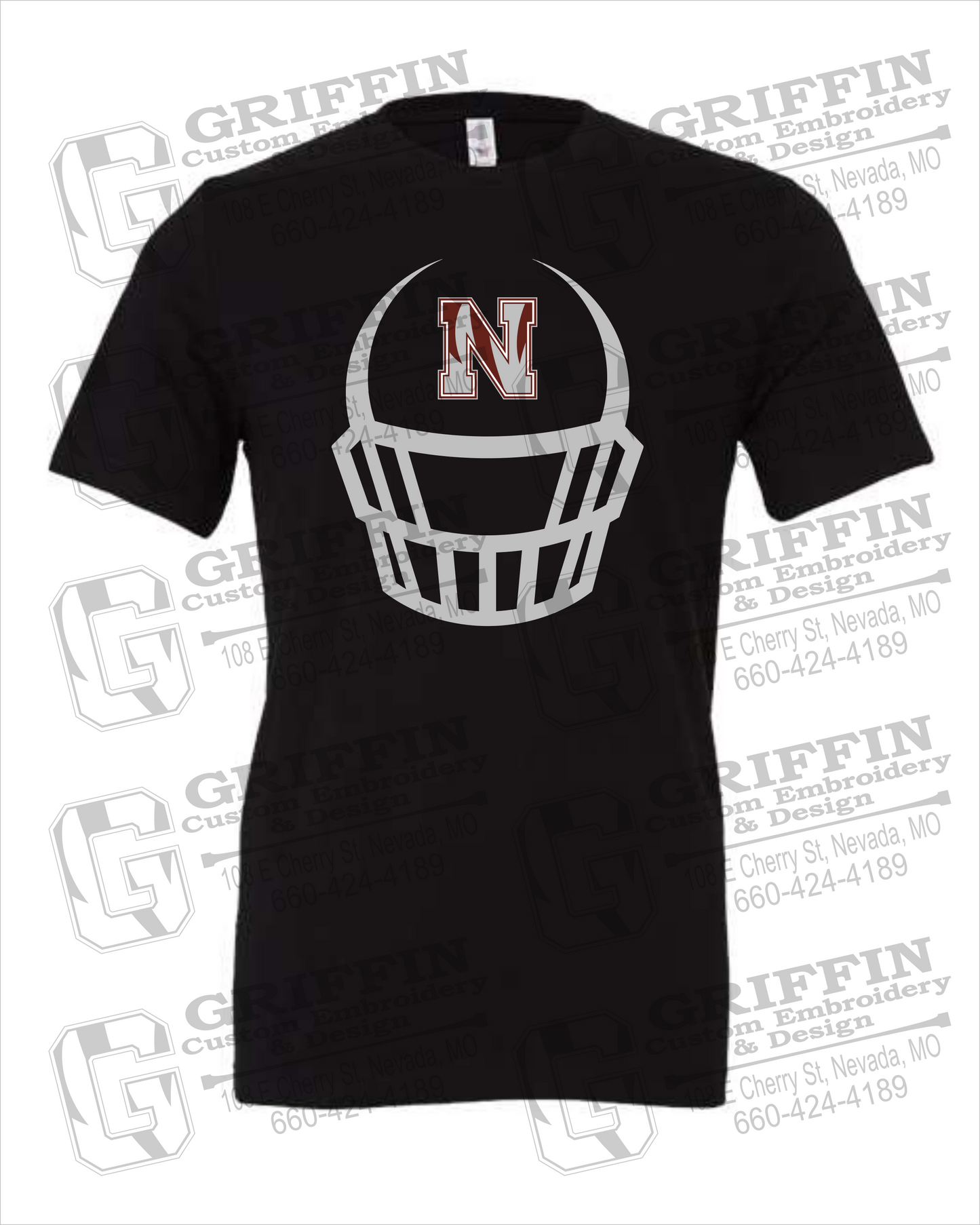 Nevada Tigers 22-P 100% Cotton Short Sleeve T-Shirt - Football
