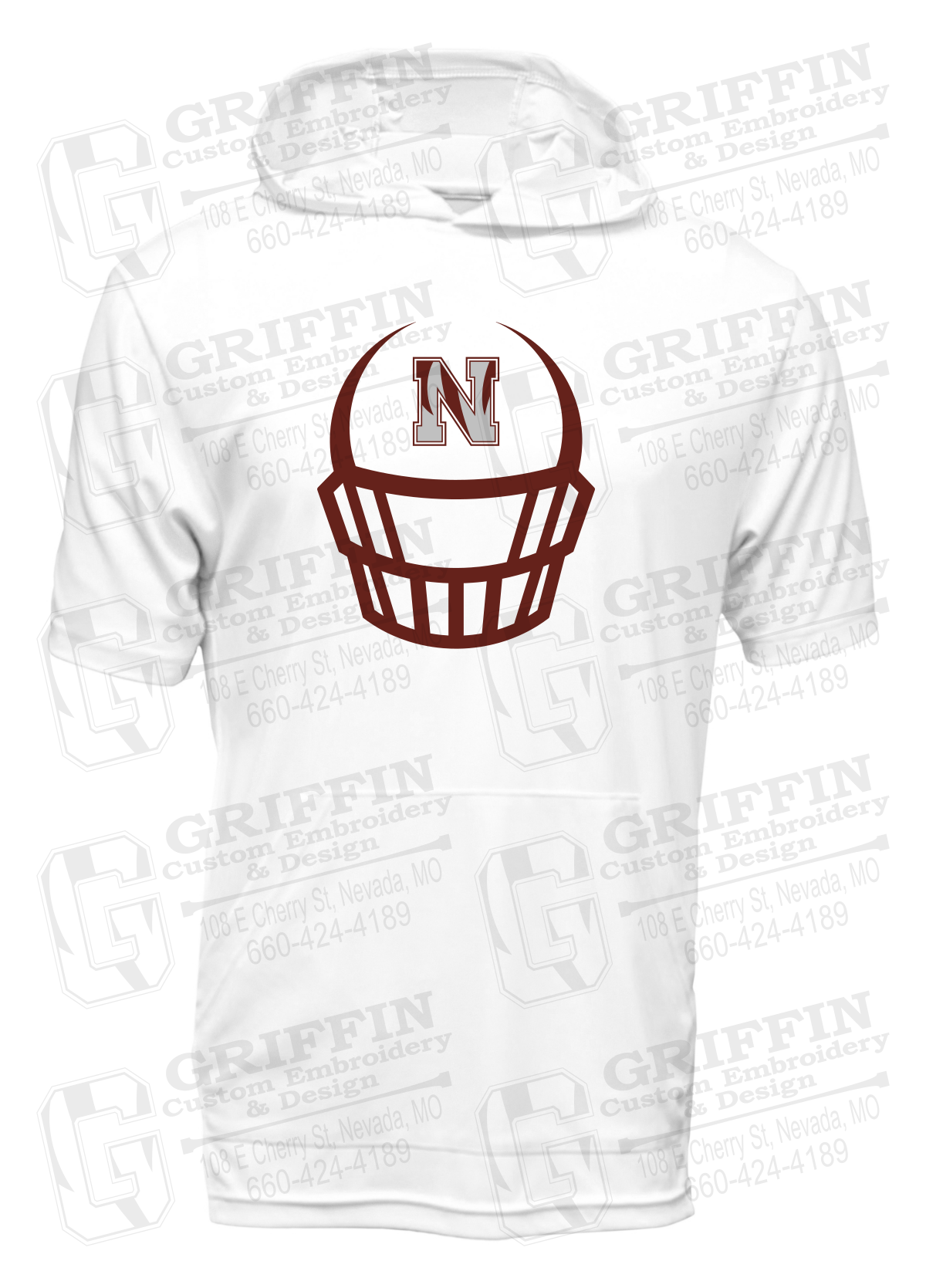 Dry-Fit Short Sleeve T-Shirt Hoodie - Football - Nevada Tigers 22-P
