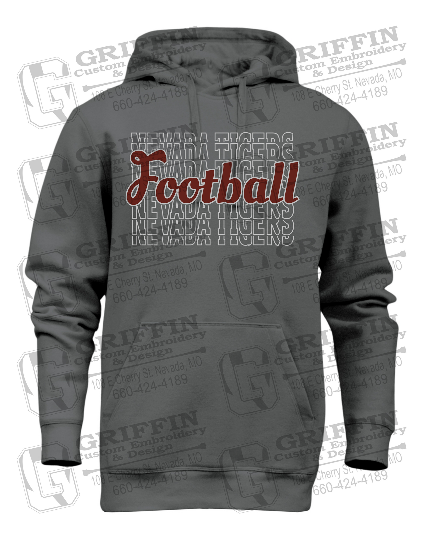 Heavyweight Fleece Hoodie - Football - Nevada Tigers 22-R