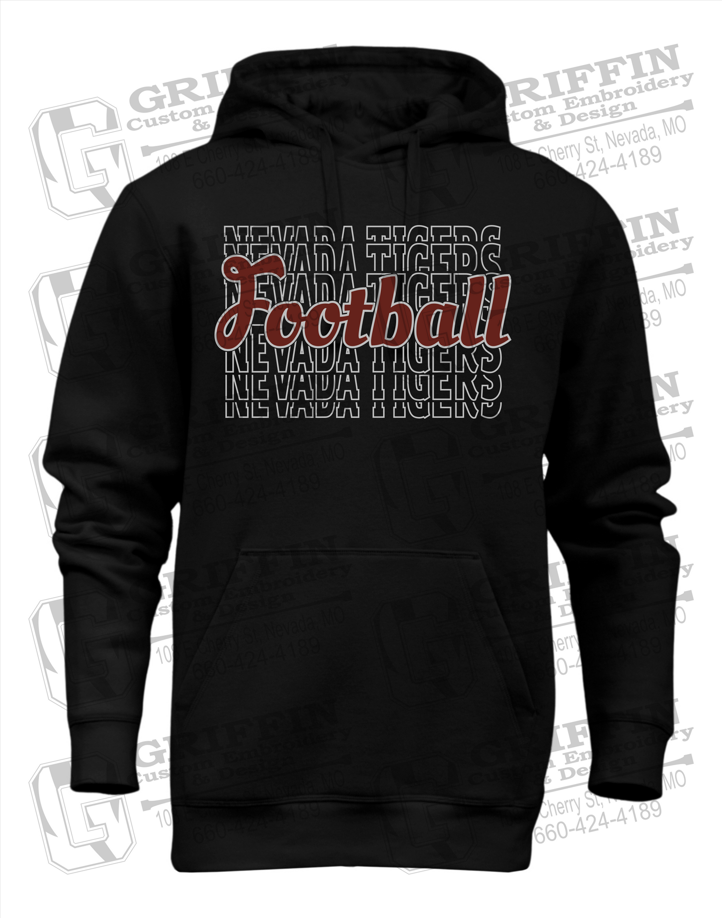 Heavyweight Fleece Hoodie - Football - Nevada Tigers 22-R
