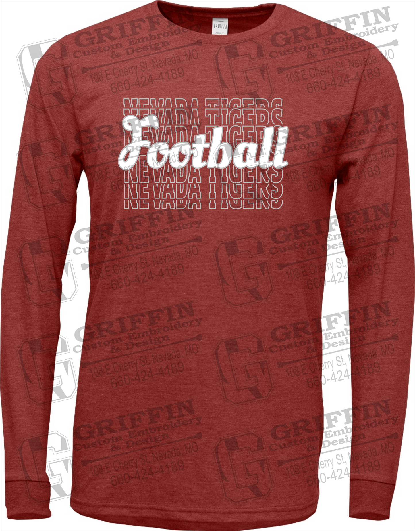 Nevada Tigers 22-R Long Sleeve T-Shirt - Football