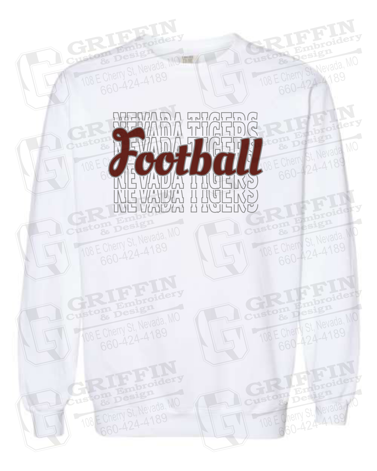 Comfort Colors Crewneck Sweatshirt - Football - Nevada Tigers 22-R