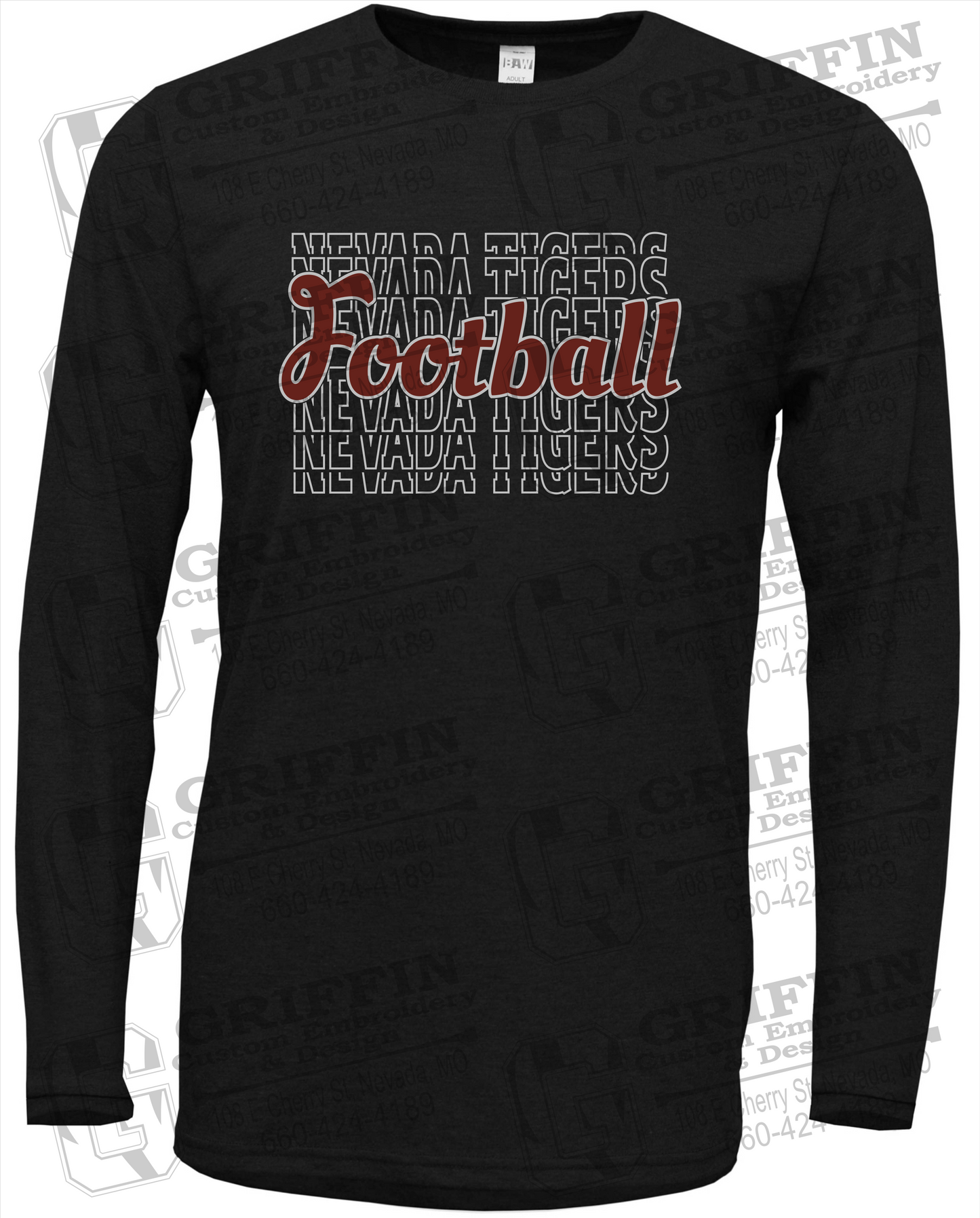Soft-Tek Long Sleeve T-Shirt - Football - Nevada Tigers 22-R