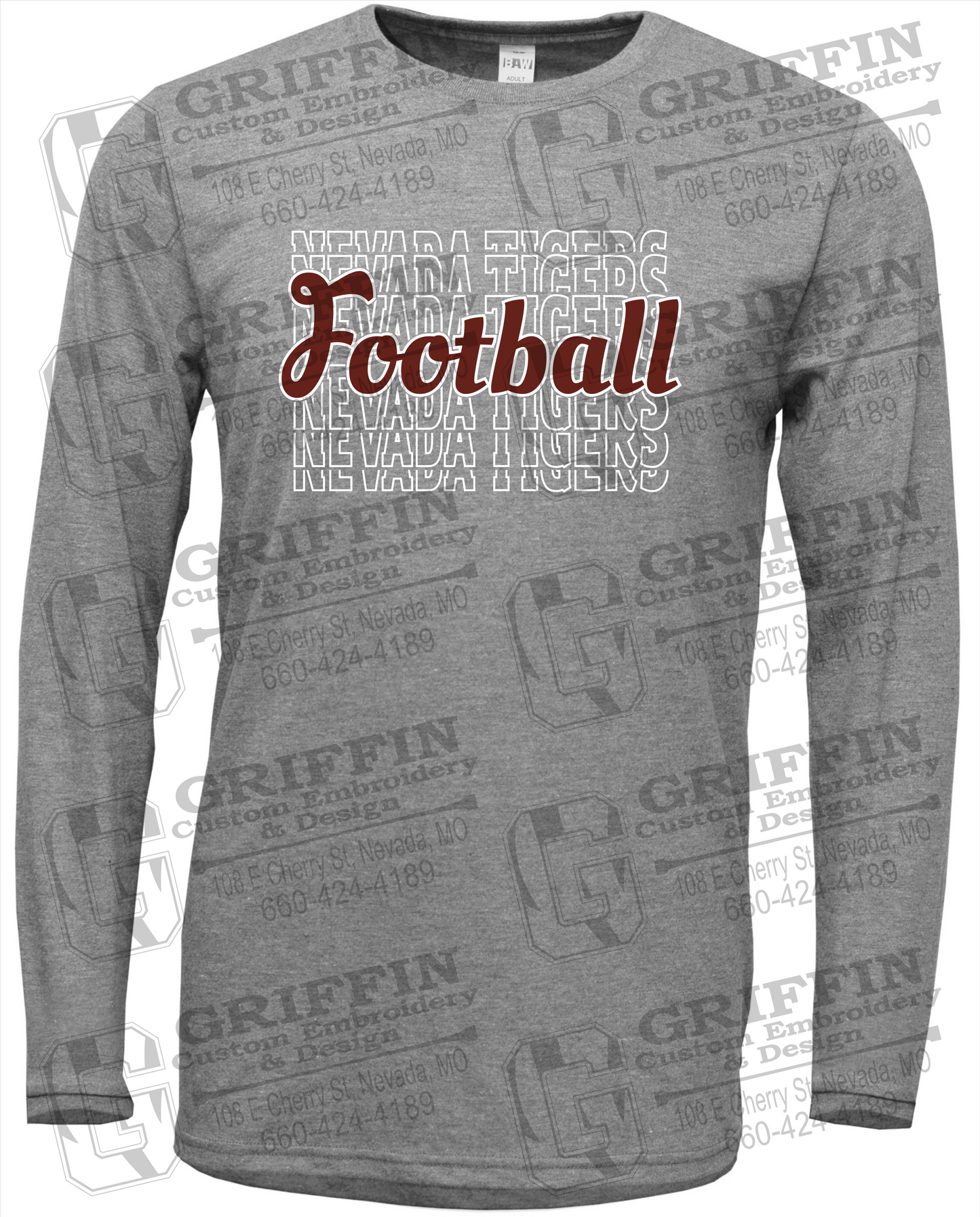 Nevada Tigers 22-R Long Sleeve T-Shirt - Football