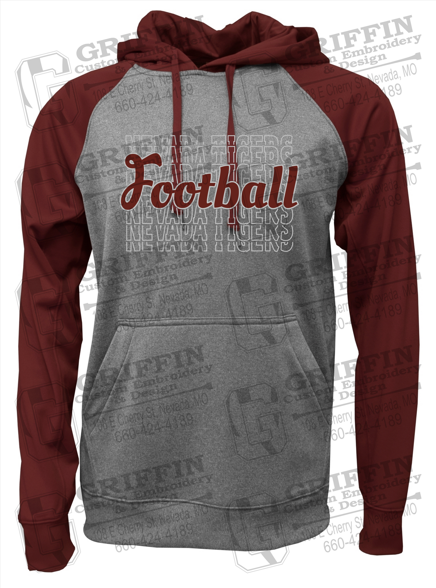 Performance Fleece Raglan Hoodie - Football - Nevada Tigers 22-R