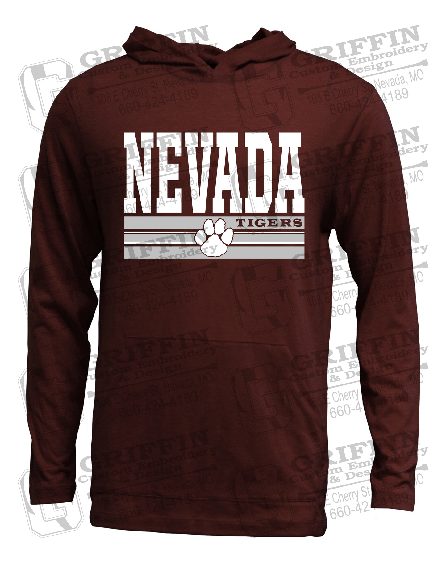 Soft-Tek T-Shirt Hoodie - Nevada Tigers 22-V